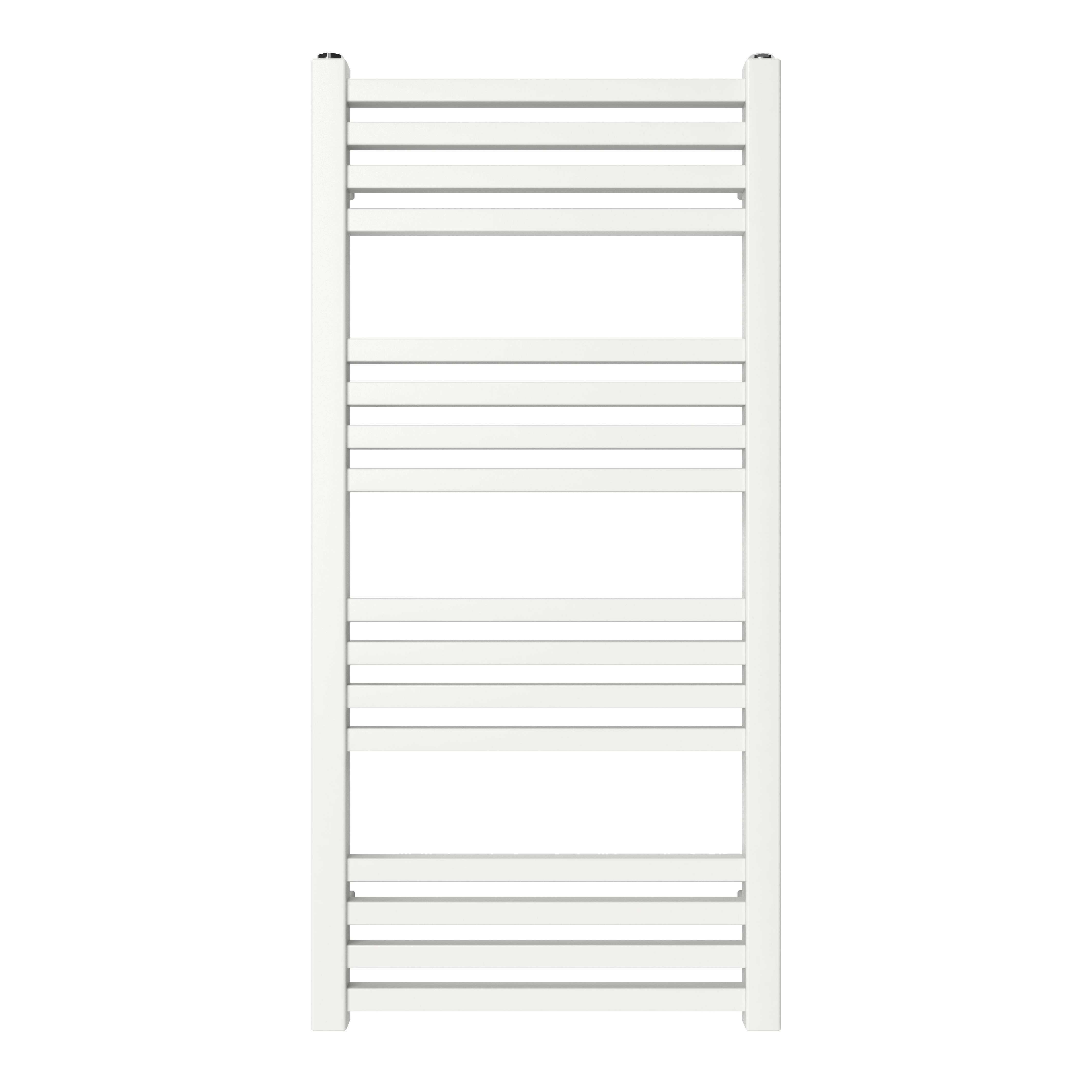GoodHome Duala, White Vertical Flat Towel radiator (W)400mm x (H)828mm