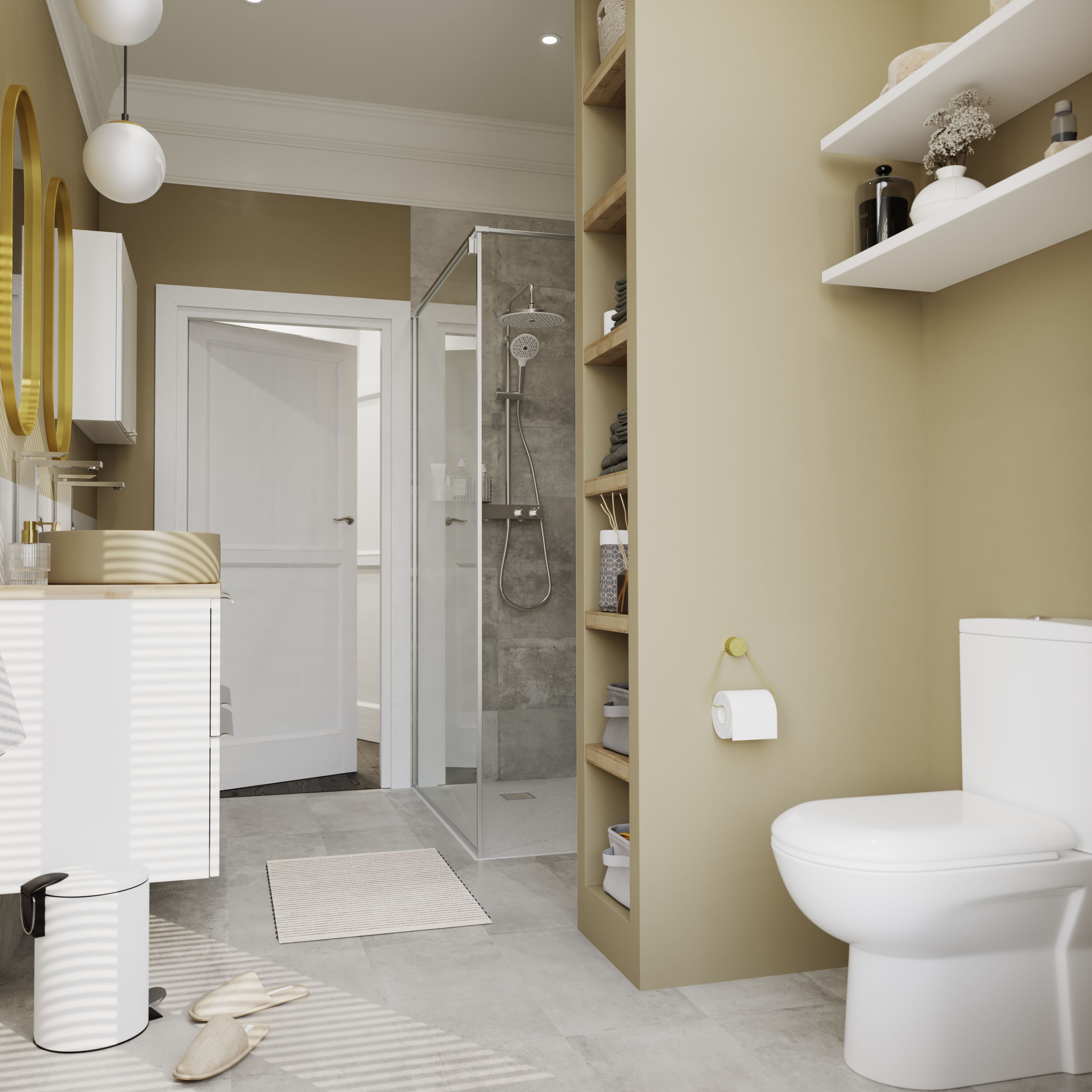 GoodHome Duala, White Vertical Flat Towel radiator (W)400mm x (H)828mm