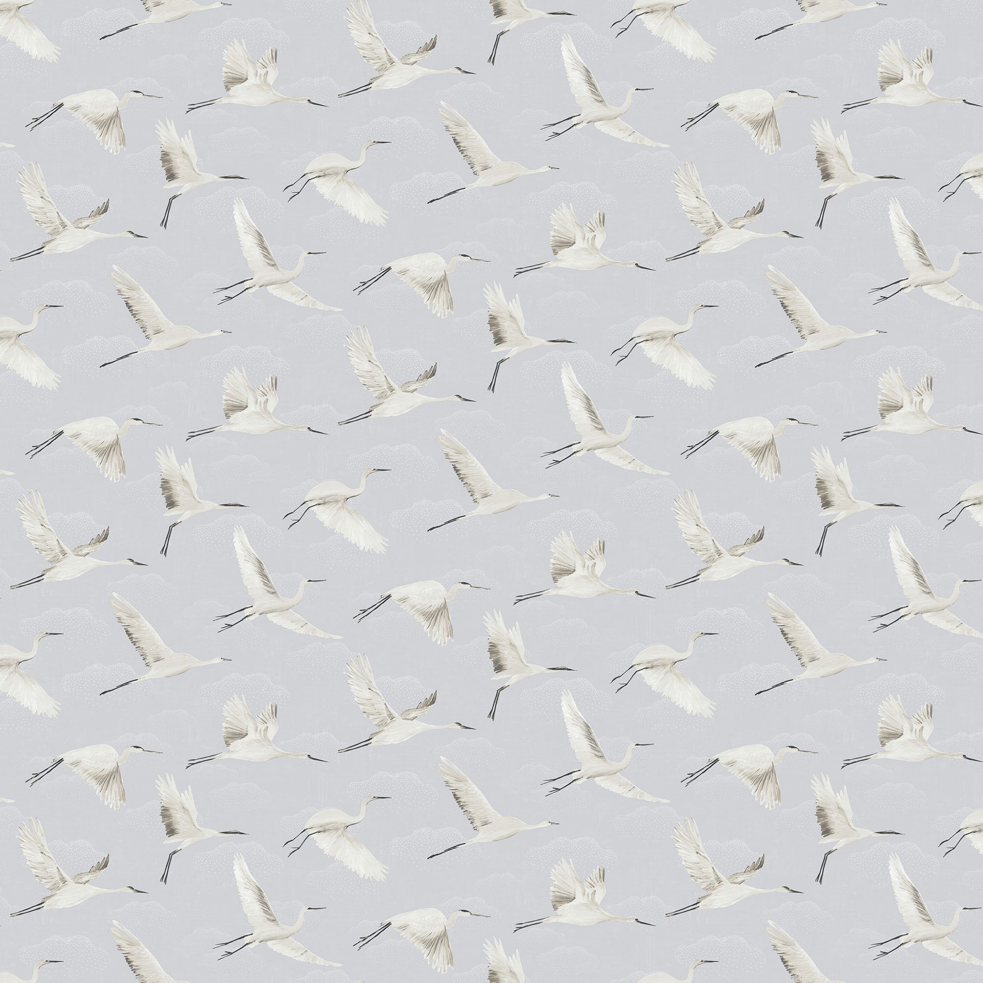 GoodHome Duble Grey Cranes Textured Wallpaper