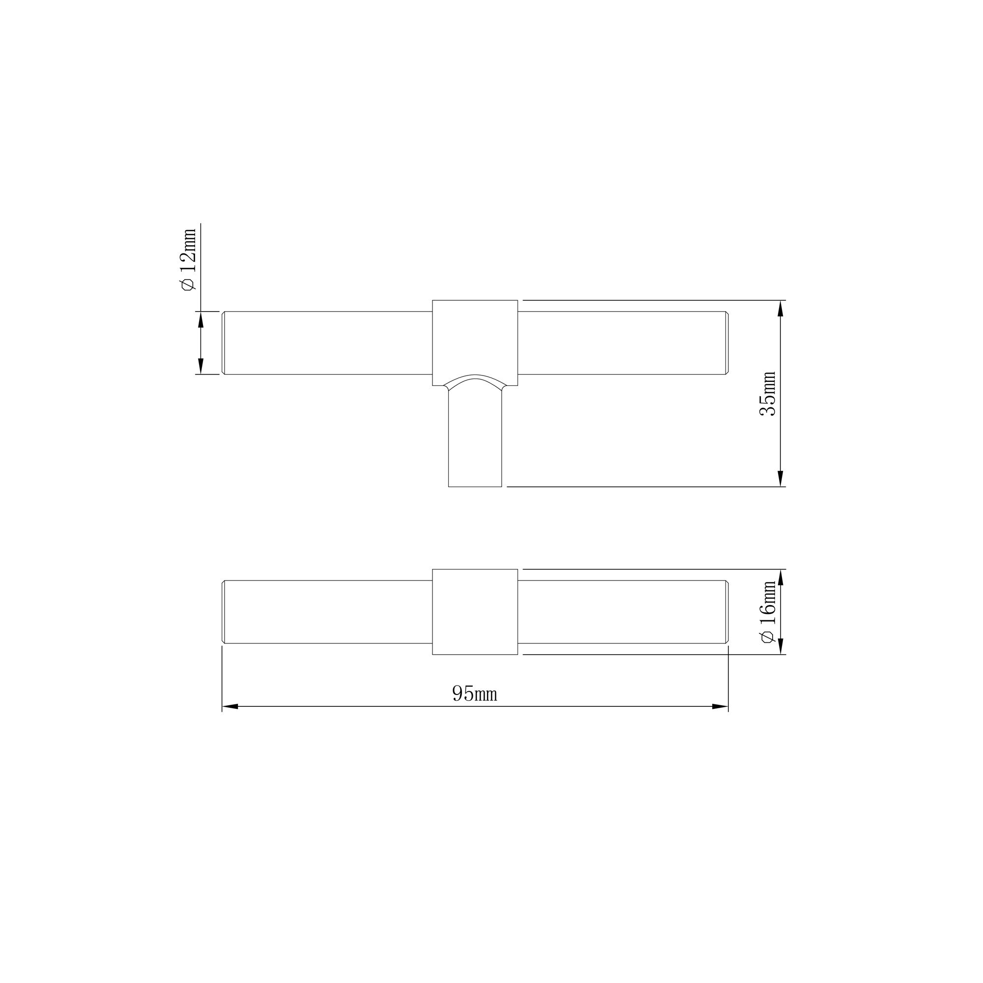 GoodHome Dukkah Matt Black Kitchen cabinets Handle (L)6.5cm