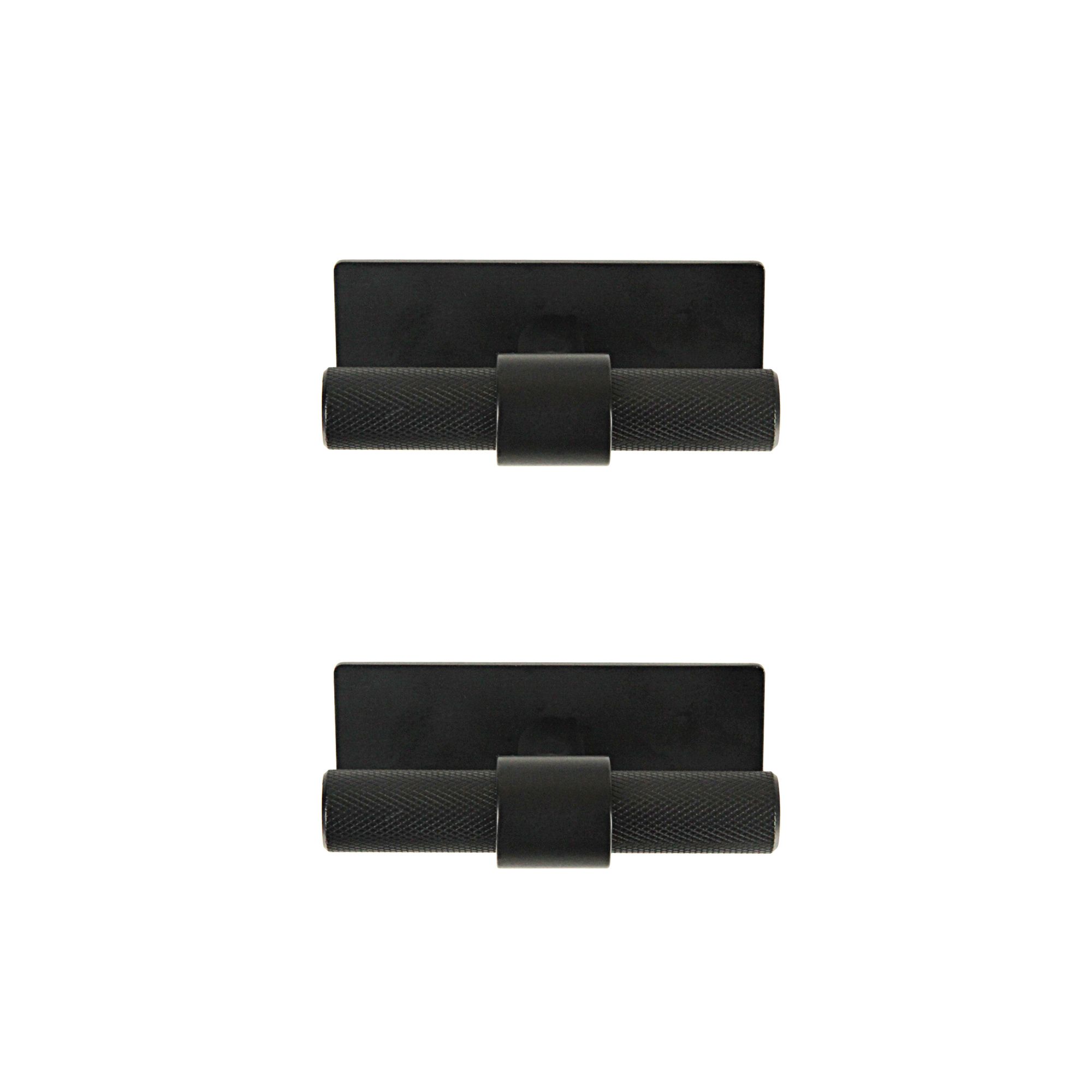 GoodHome Dukkah Matt Black Kitchen cabinets Handle (L)6.5cm