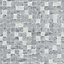 GoodHome Dunni Grey Mosaic Tile effect Textured Wallpaper