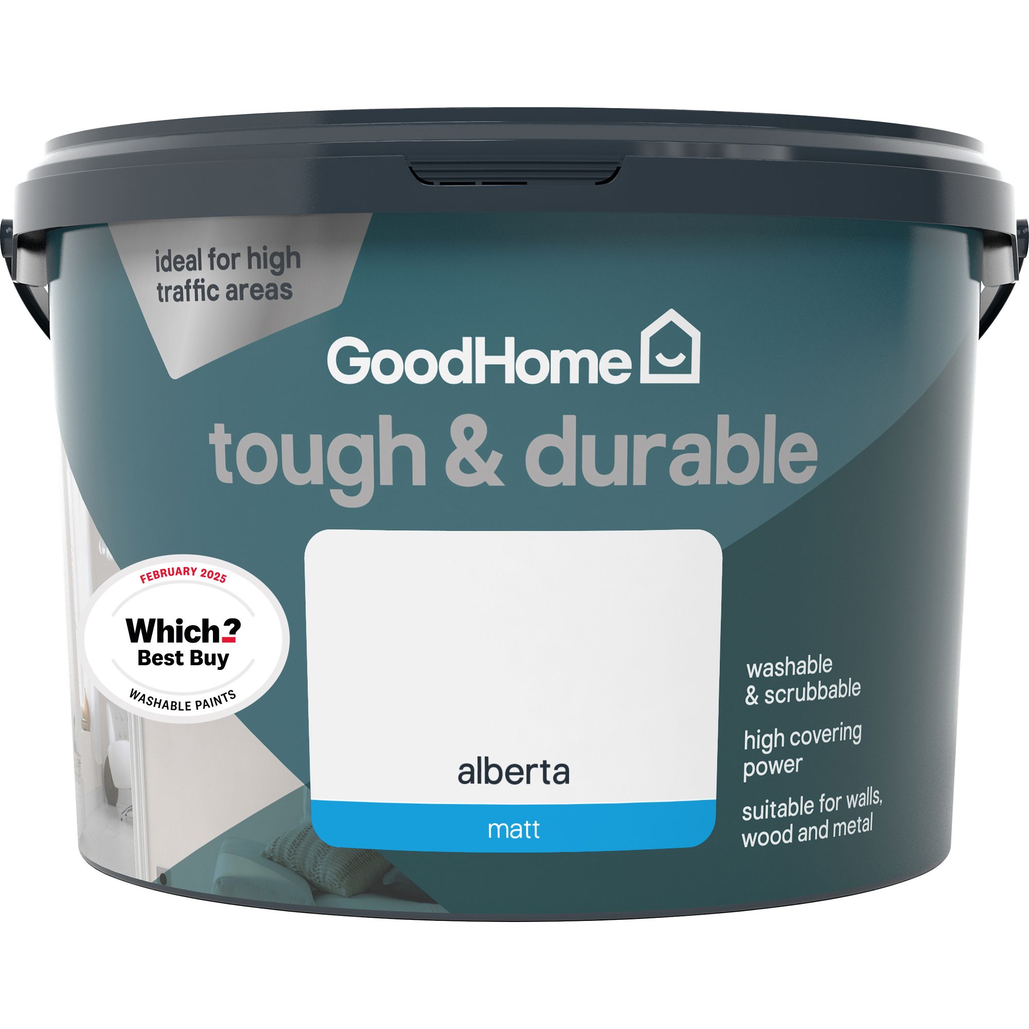 GoodHome Durable Alberta Matt Emulsion paint, 2.5L