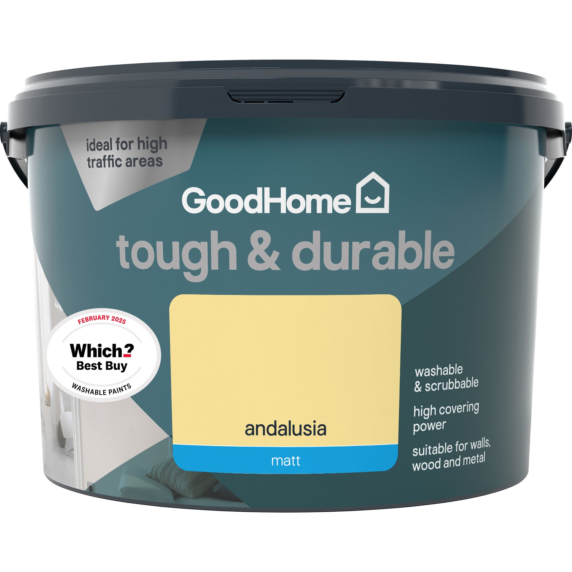 GoodHome Durable Andalusia Matt Emulsion paint, 2.5L