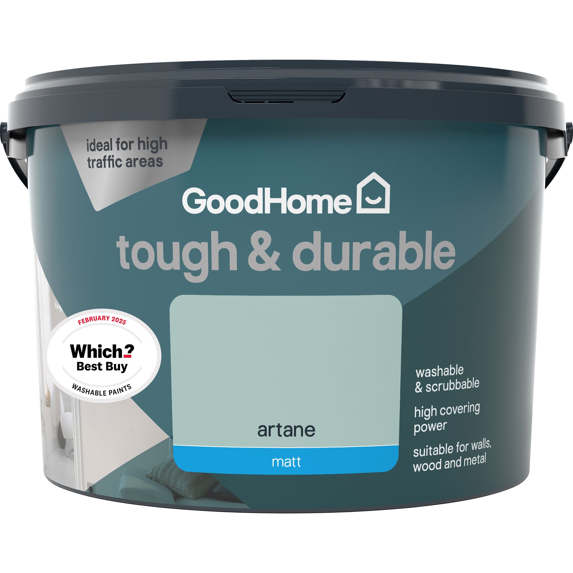 GoodHome Durable Artane Matt Emulsion paint, 2.5L