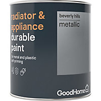GoodHome Durable Beverly hills Metallic effect Radiator & appliance paint, 750ml