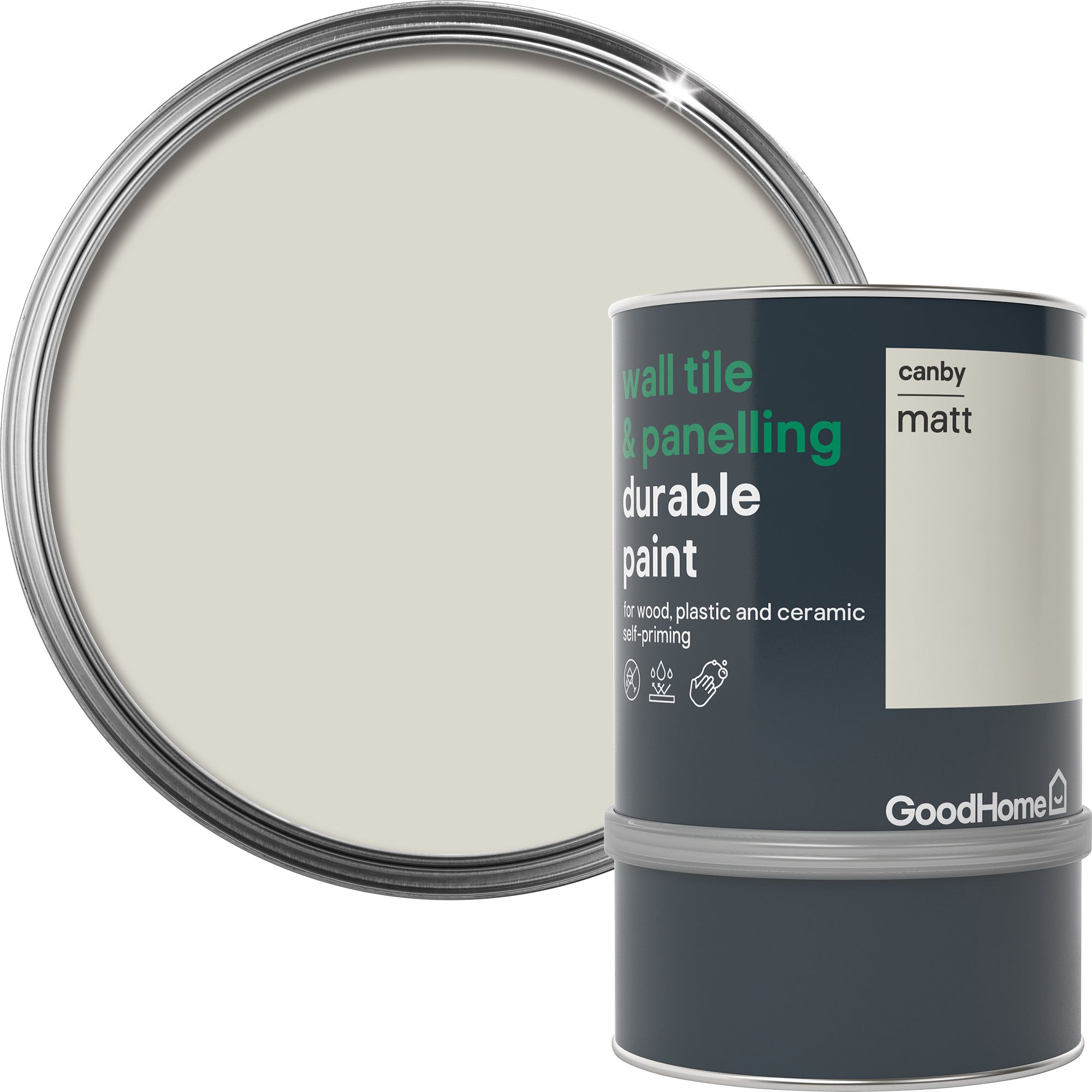 GoodHome Durable Canby Matt Wall tile & panelling paint, 750ml