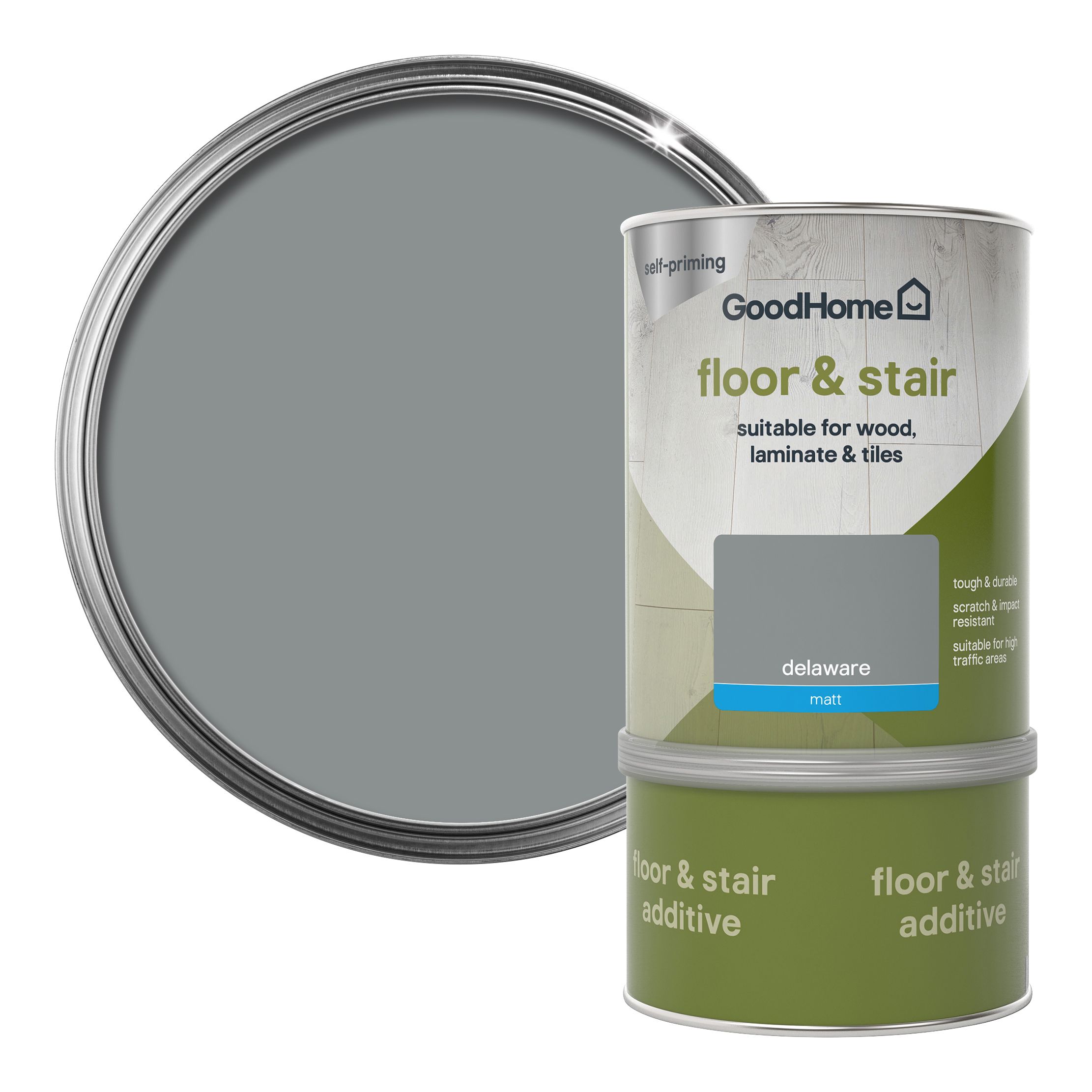 GoodHome Durable Delaware Matt Floor & stair paint, 750ml
