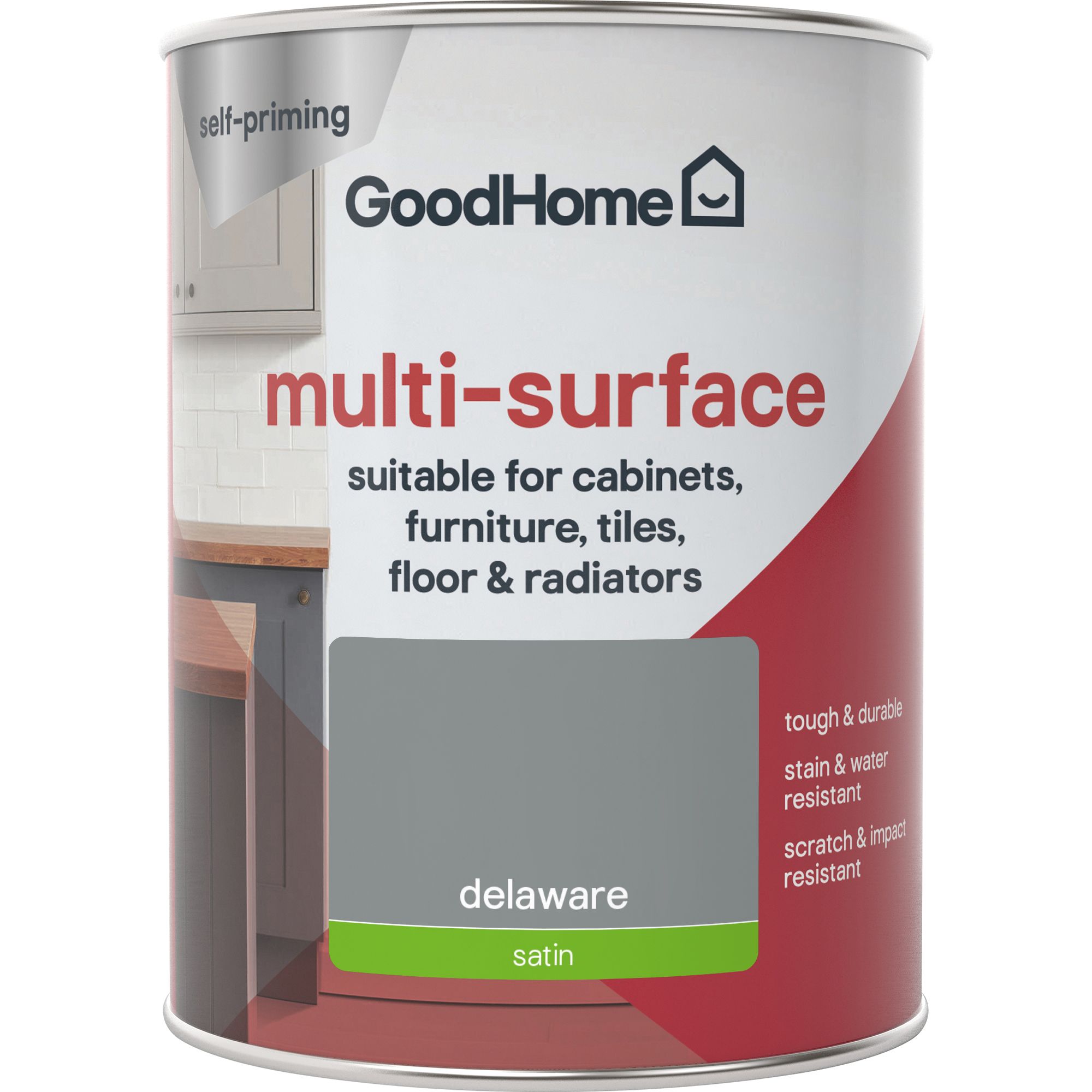 GoodHome Durable Delaware Satin Multi-surface paint, 750ml