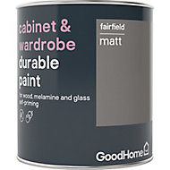 GoodHome Durable Fairfield Matt Cabinet & wardrobe paint, 750ml