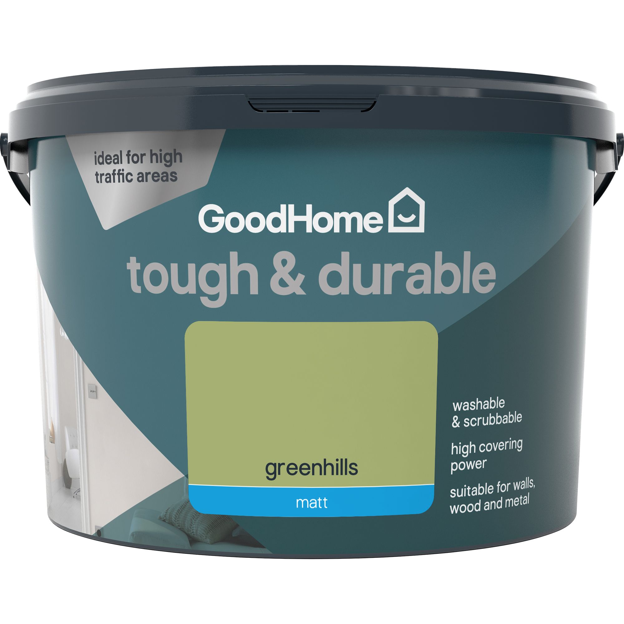 GoodHome Durable Greenhills Matt Emulsion paint, 2.5L