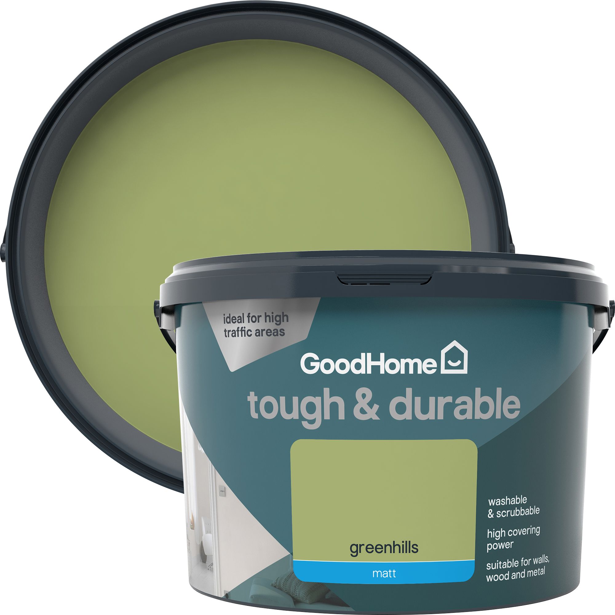 GoodHome Durable Greenhills Matt Emulsion paint, 2.5L