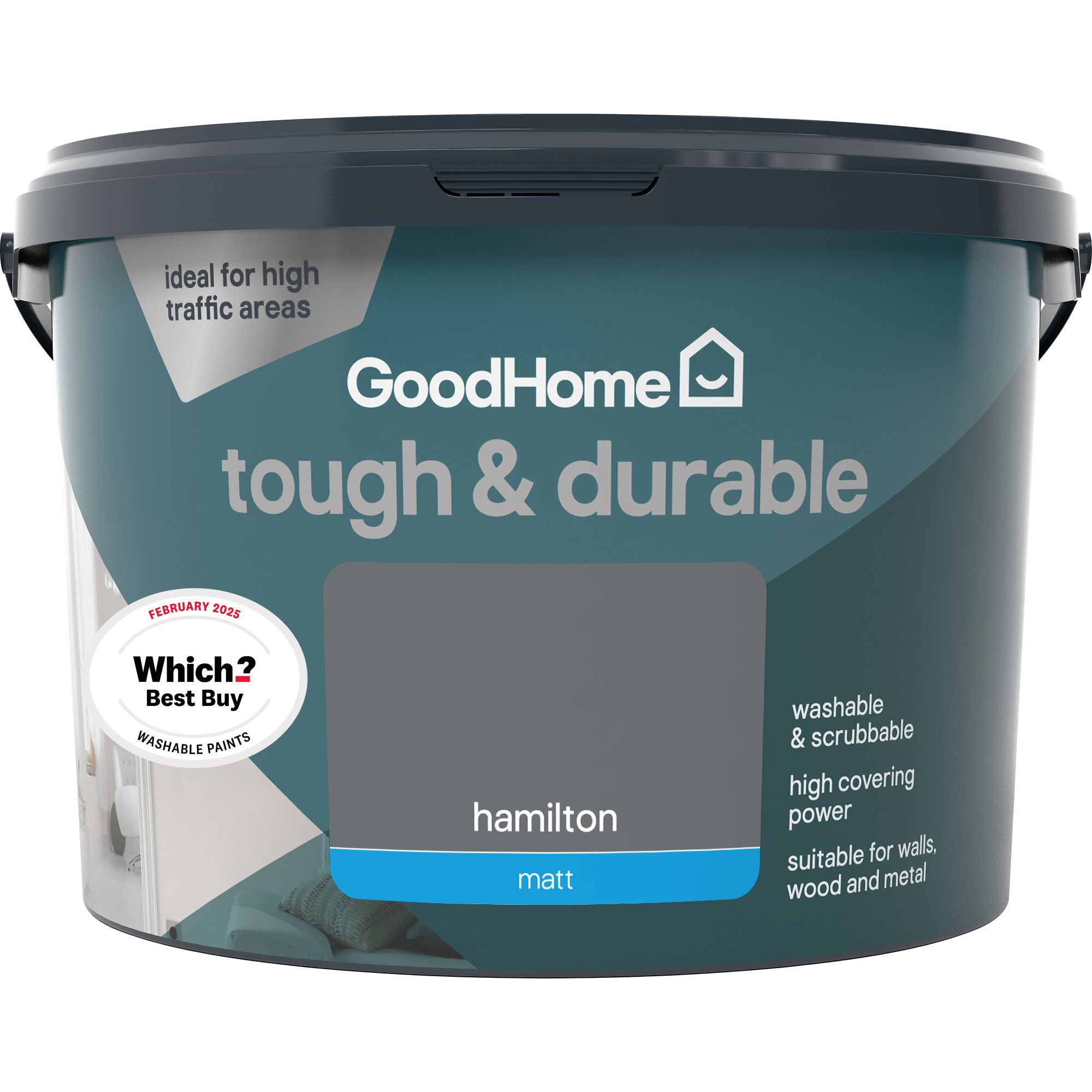 GoodHome Durable Hamilton Matt Emulsion paint, 2.5L