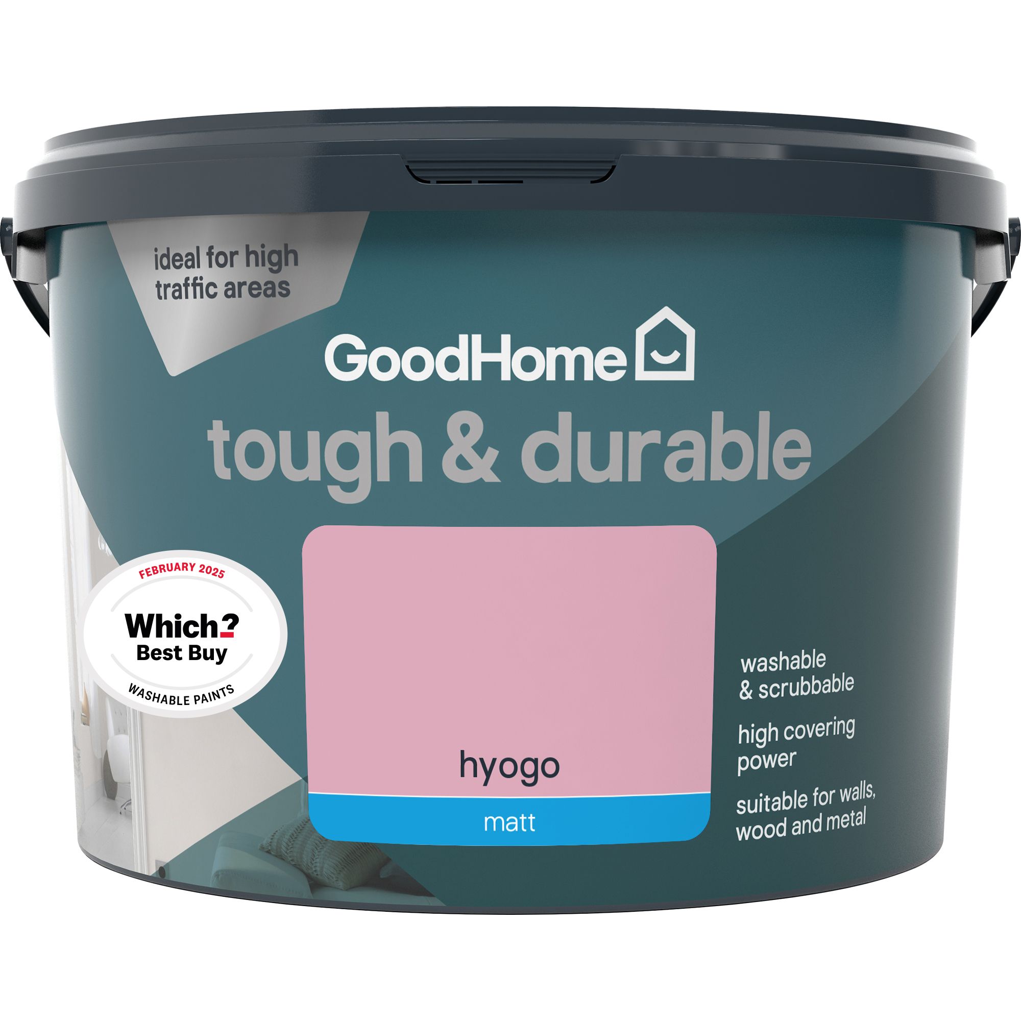 GoodHome Durable Hyogo Matt Emulsion paint, 2.5L