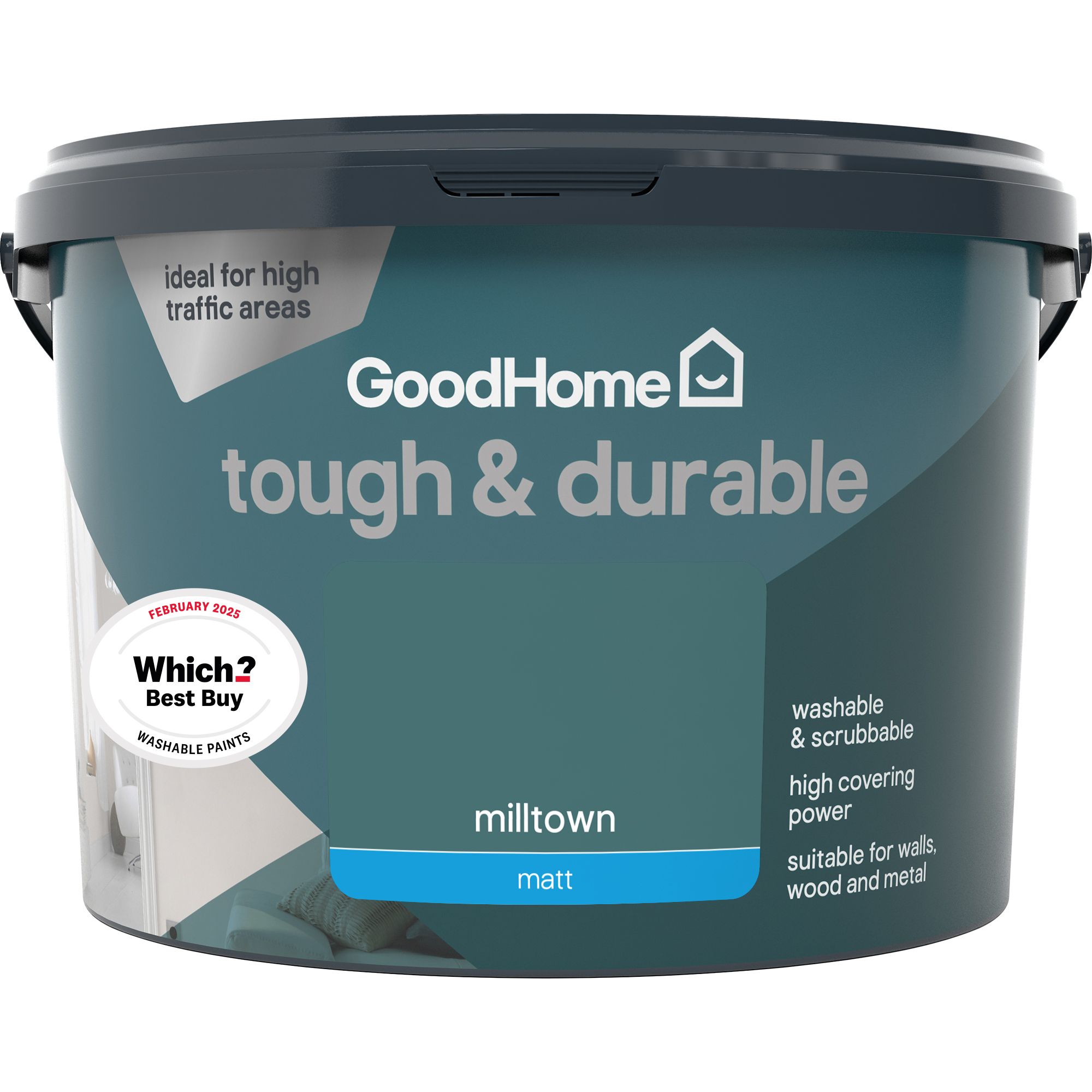 GoodHome Durable Milltown Matt Emulsion paint, 2.5L