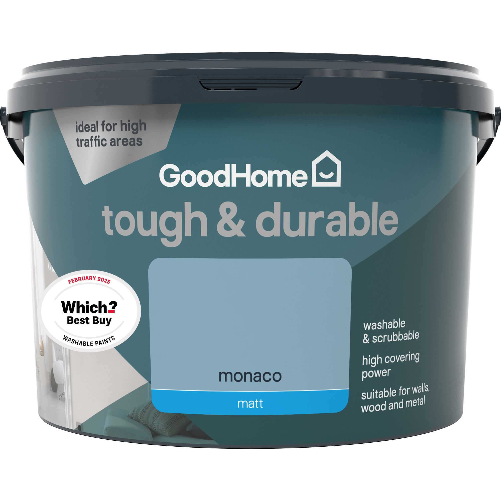 GoodHome Durable Monaco Matt Emulsion paint, 2.5L
