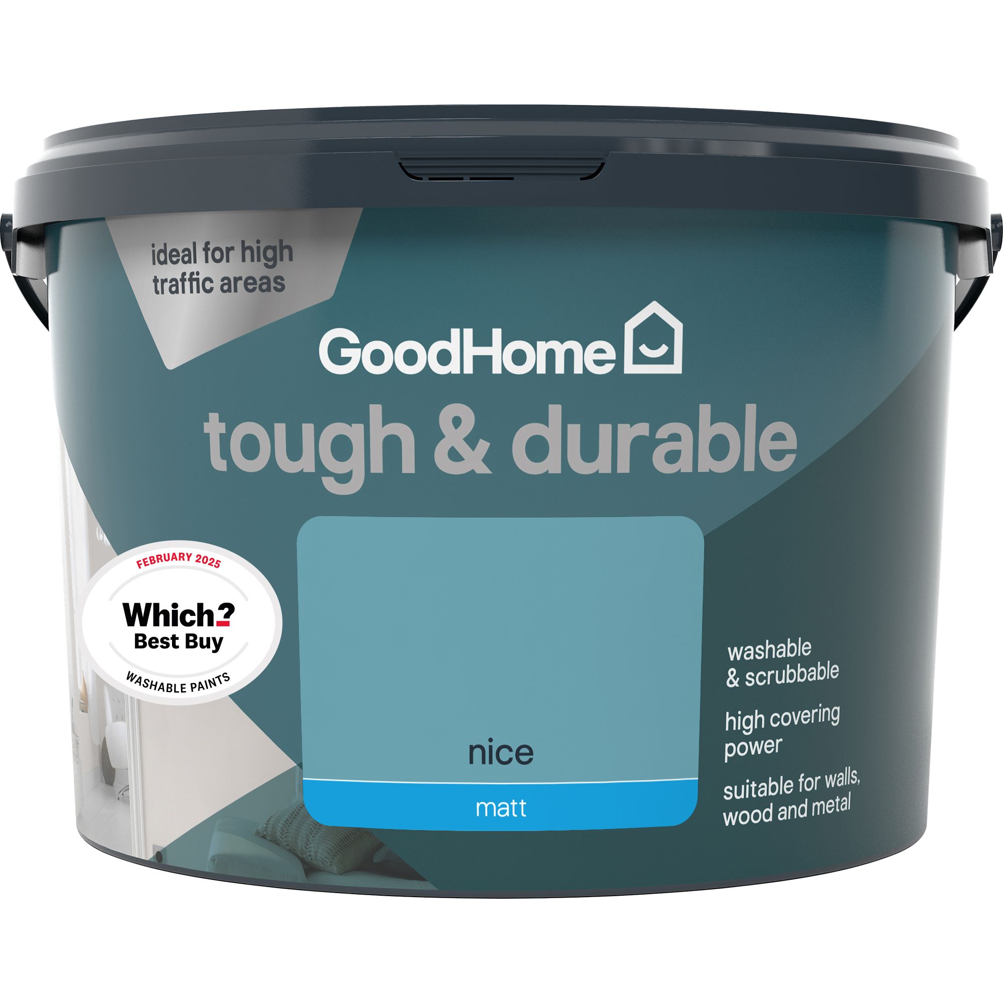 GoodHome Durable Nice Matt Emulsion paint, 2.5L