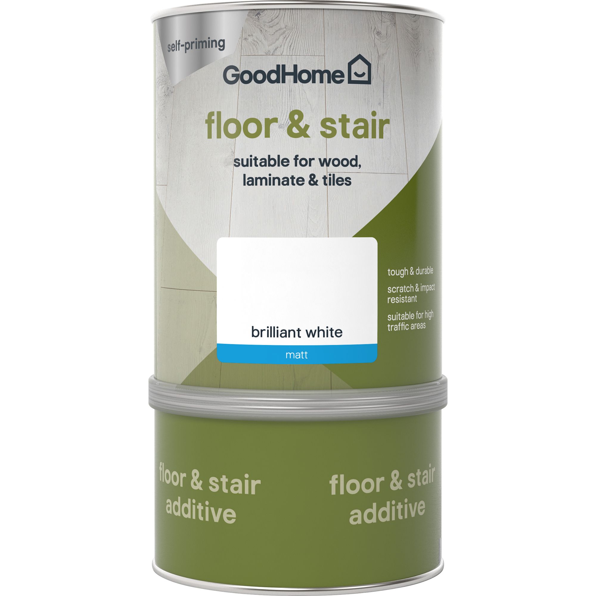 GoodHome Durable North pole (Brilliant white) Matt Floor & stair paint, 750ml