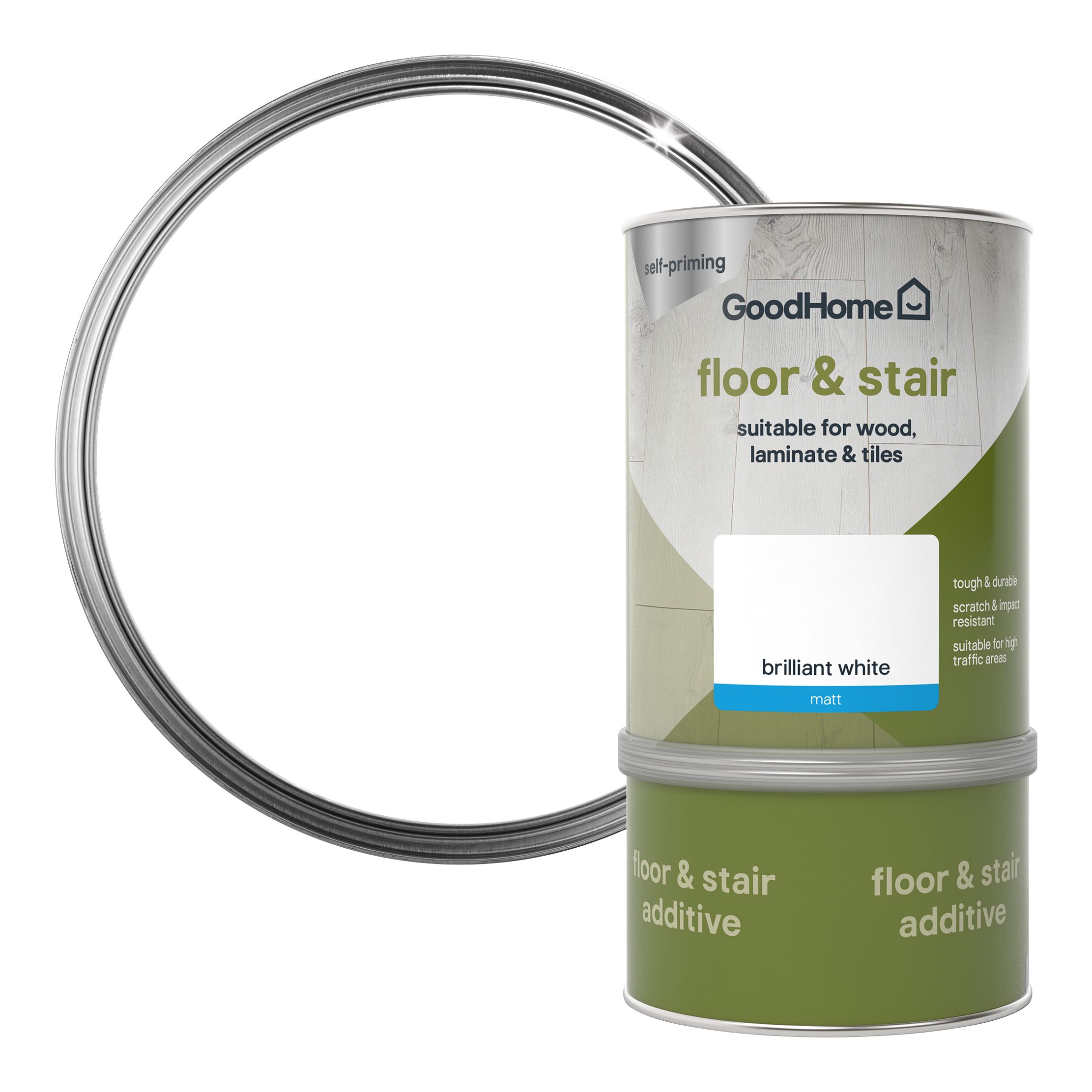 GoodHome Durable North pole (Brilliant white) Matt Floor & stair paint, 750ml