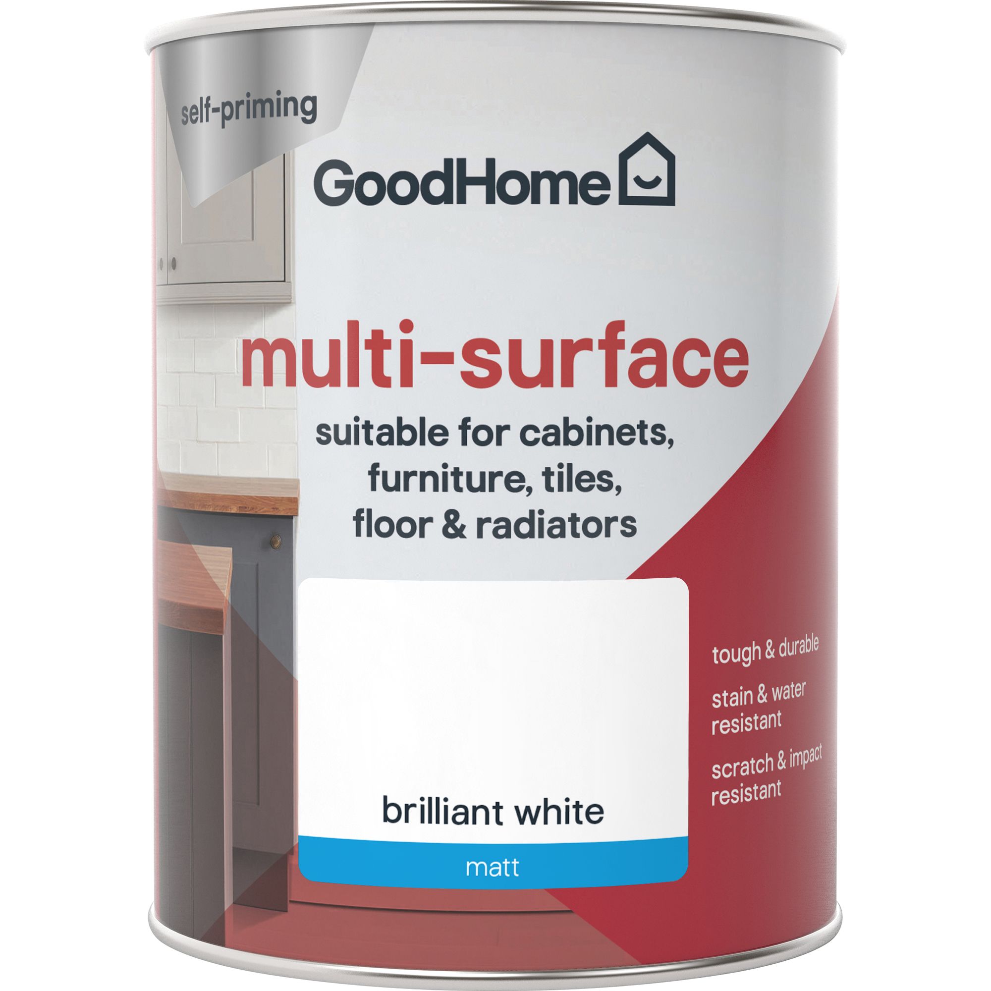 GoodHome Durable North pole (Brilliant white) Matt Multi-surface paint, 750ml
