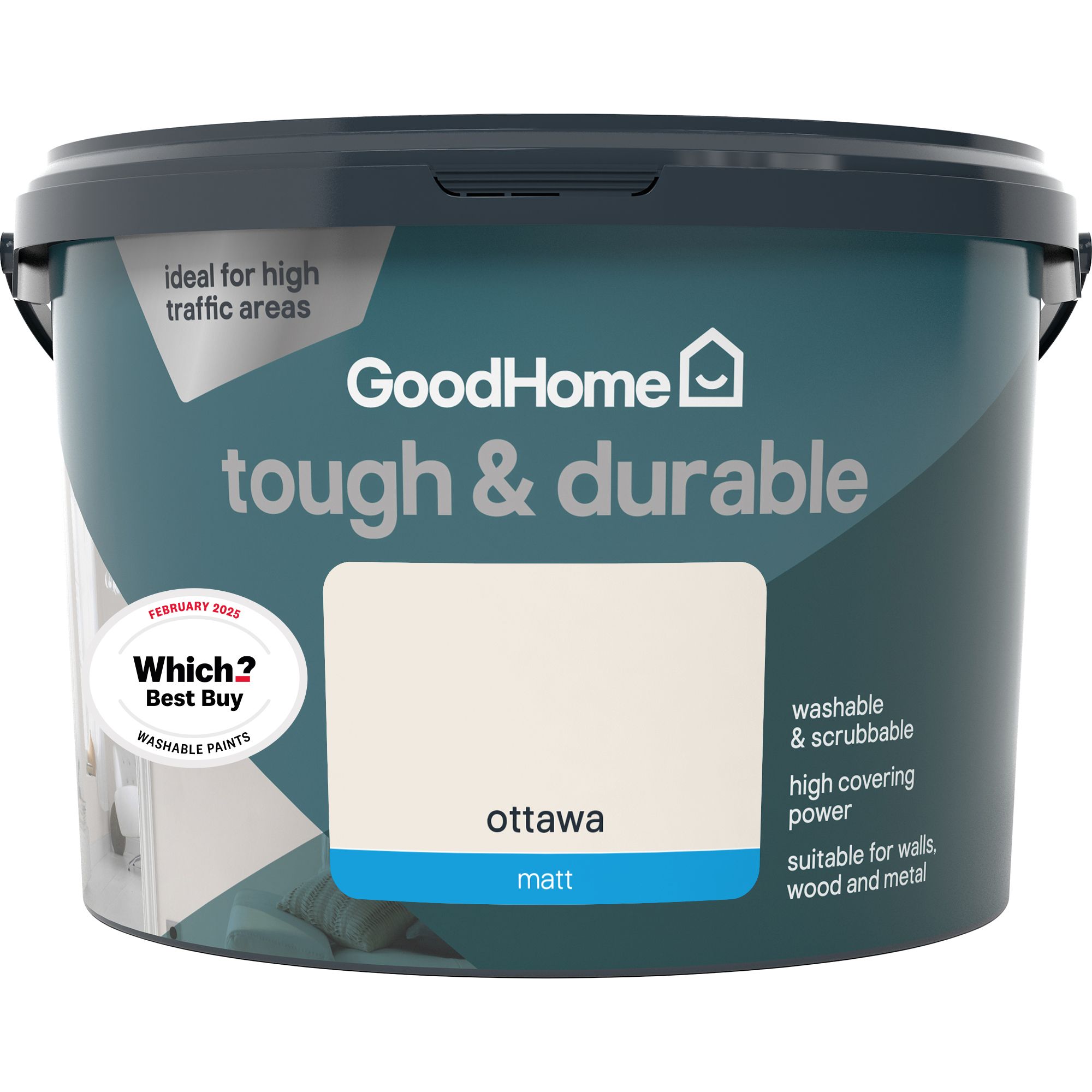 GoodHome Durable Ottawa Matt Emulsion paint, 2.5L