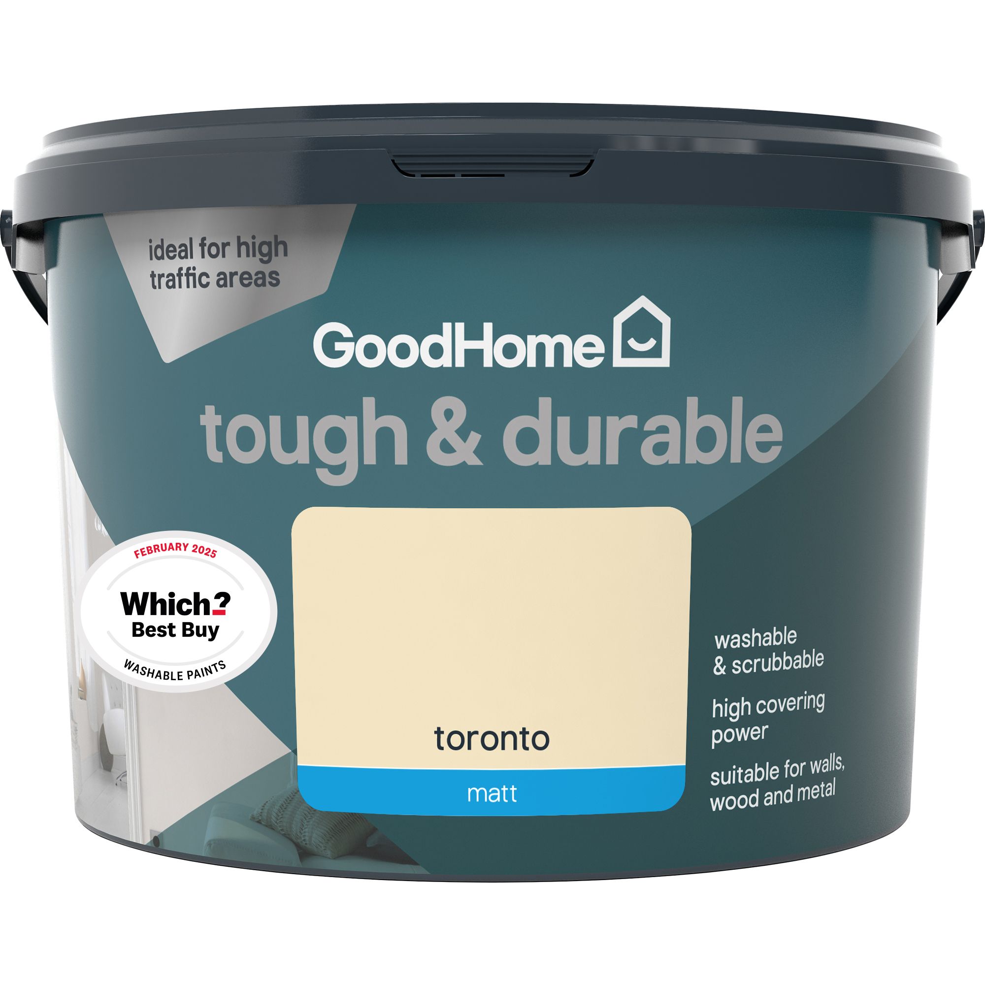 GoodHome Durable Toronto Matt Emulsion paint, 2.5L