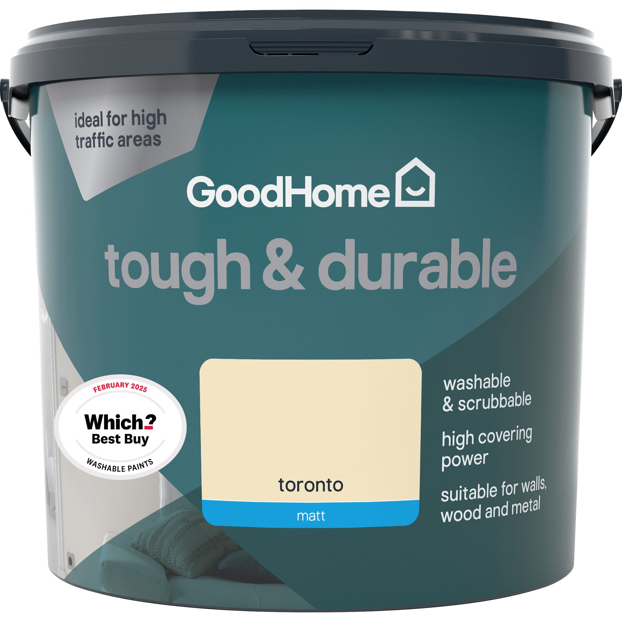 GoodHome Durable Toronto Matt Emulsion paint, 5L