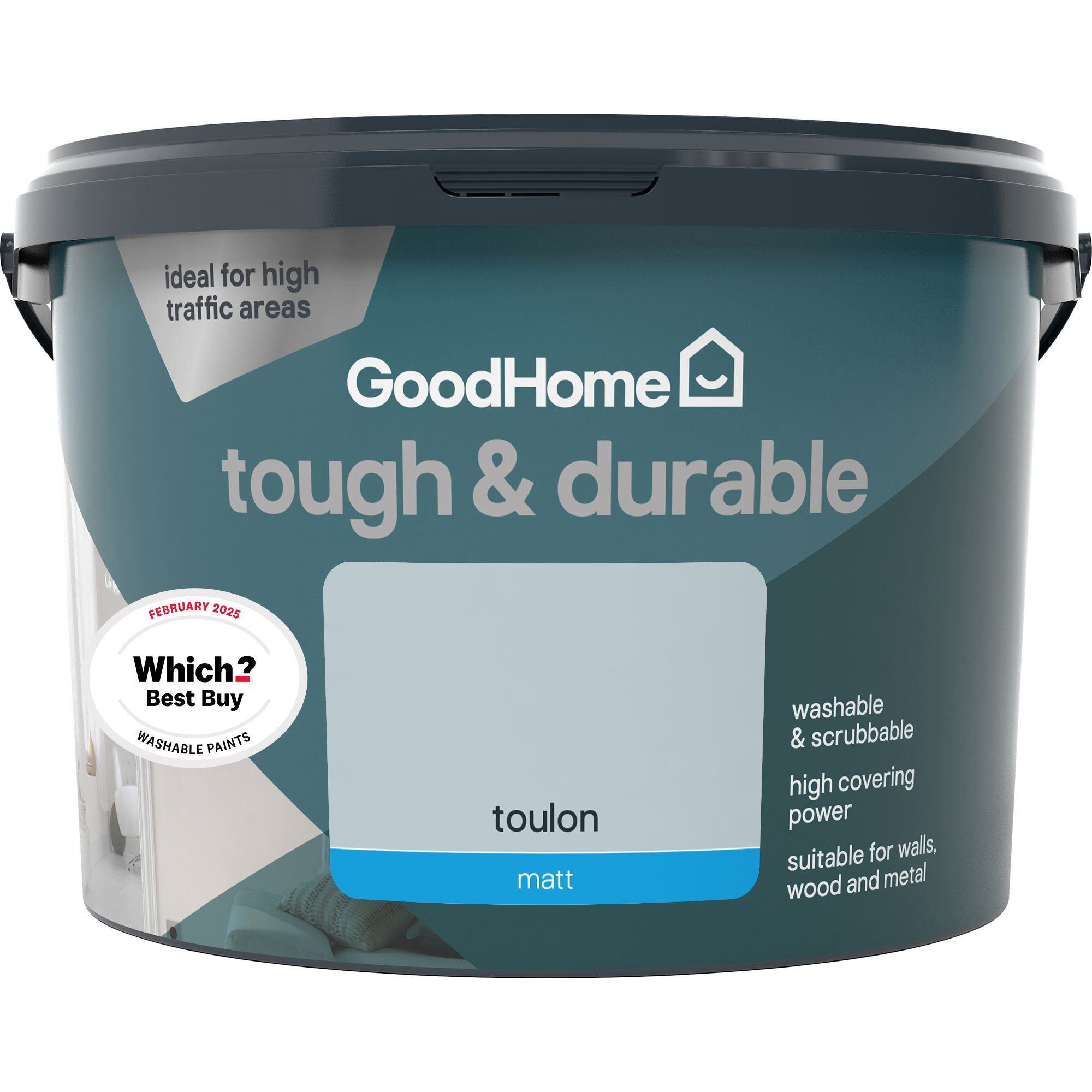 GoodHome Durable Toulon Matt Emulsion paint, 2.5L