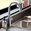 GoodHome Edulis Silver Stainless steel effect Kitchen Side lever Tap