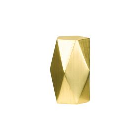 GoodHome Elasa Brushed Brass effect Metal Geometric Curtain pole finial (Dia)19mm