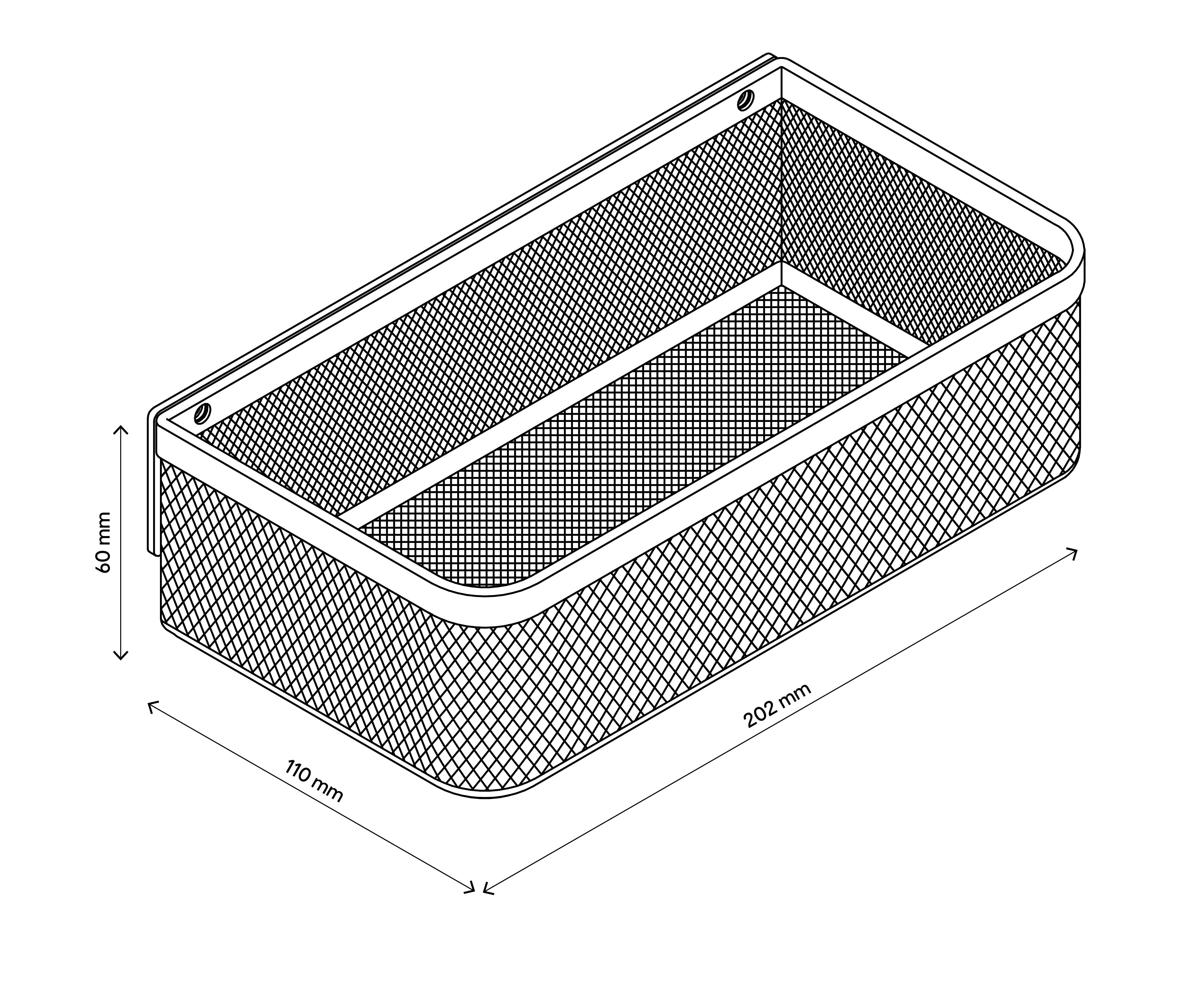 GoodHome Elland Black Stainless steel Small 1 tier Shower basket (W)20.2cm