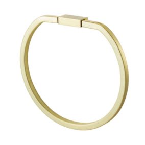 GoodHome Elland Brushed Gold effect Stainless steel Wall-mounted Towel ring (W)19.4cm