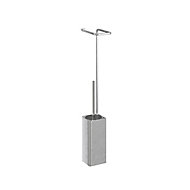 GoodHome Elland Brushed Silver effect Freestanding or wall-mounted Toilet roll & brush holder