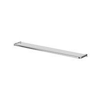 GoodHome Elland Brushed Silver effect Stainless steel & tempered glass Wall-mounted Bathroom Shelf, (L)600mm (D)120mm (H) 20mm