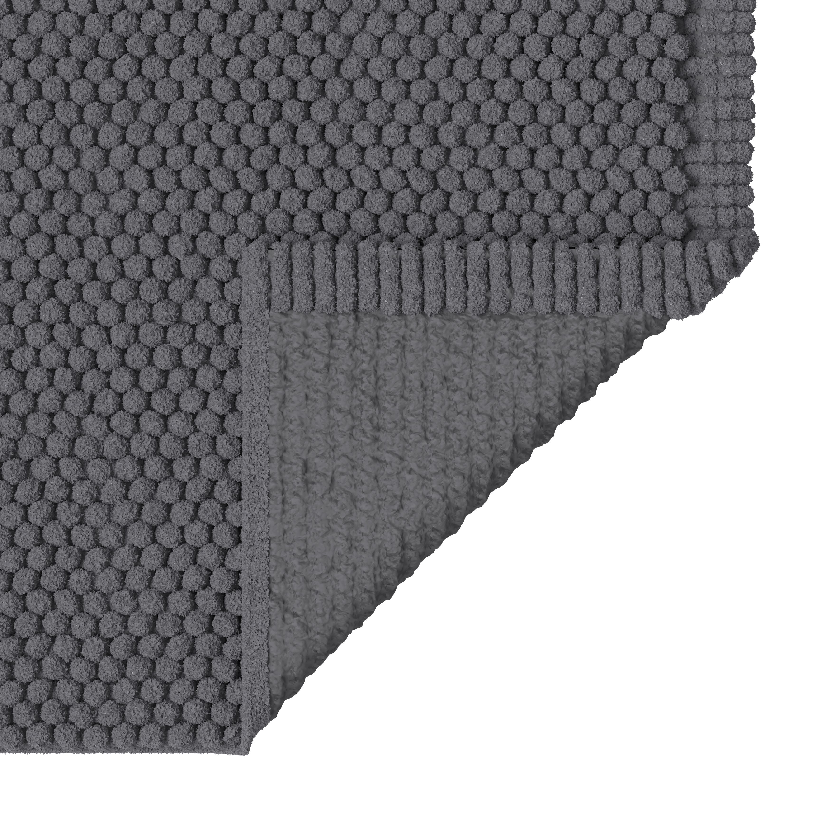 GoodHome Elland Ebony Cotton & polyester (PES) Anti-slip Bath mat (L)800mm (W)500mm