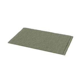 GoodHome Elland Green tea Cotton & polyester (PES) Anti-slip Bath mat (L)800mm (W)500mm