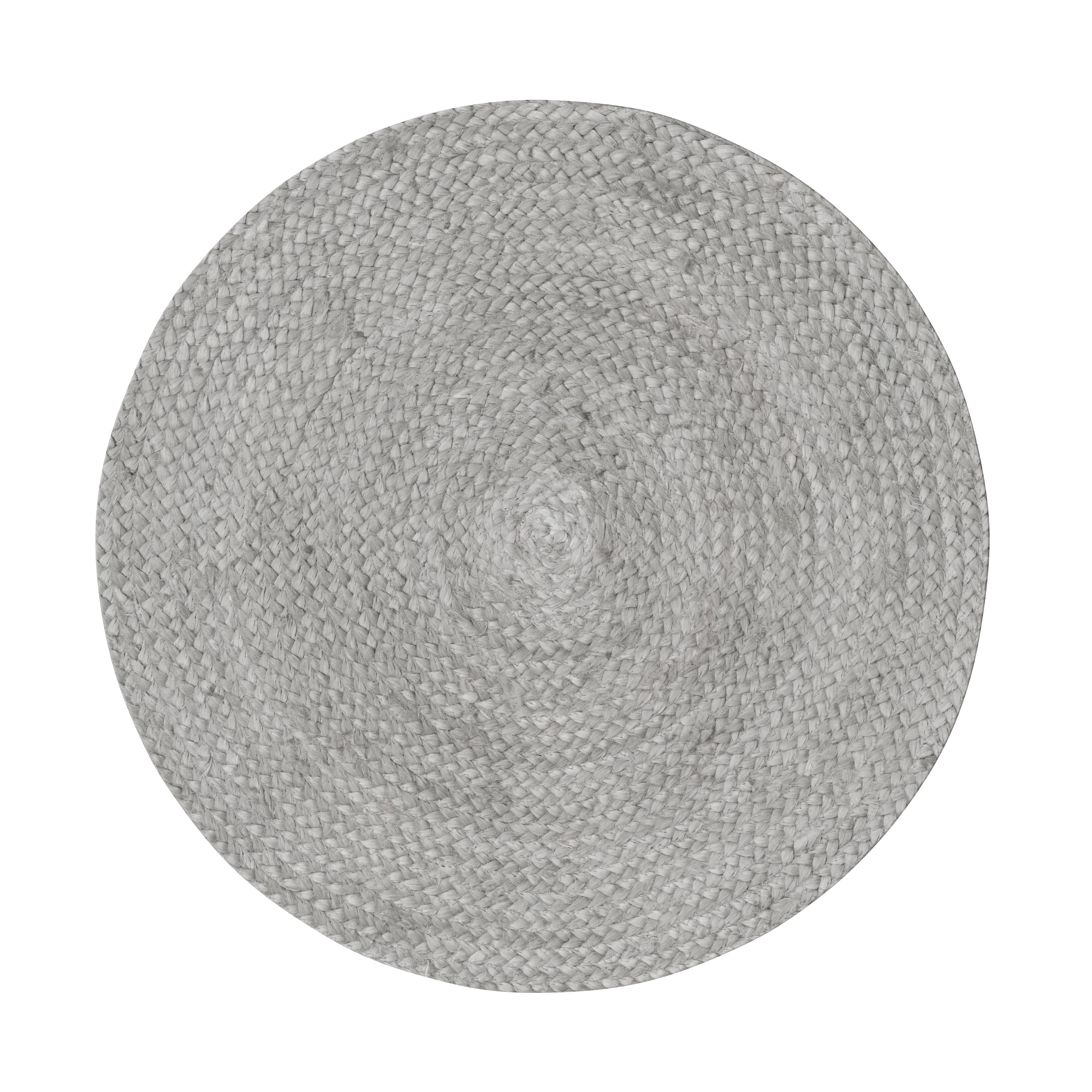 GoodHome Elland Grey Round Bath mat (L)70cm (W)70cm
