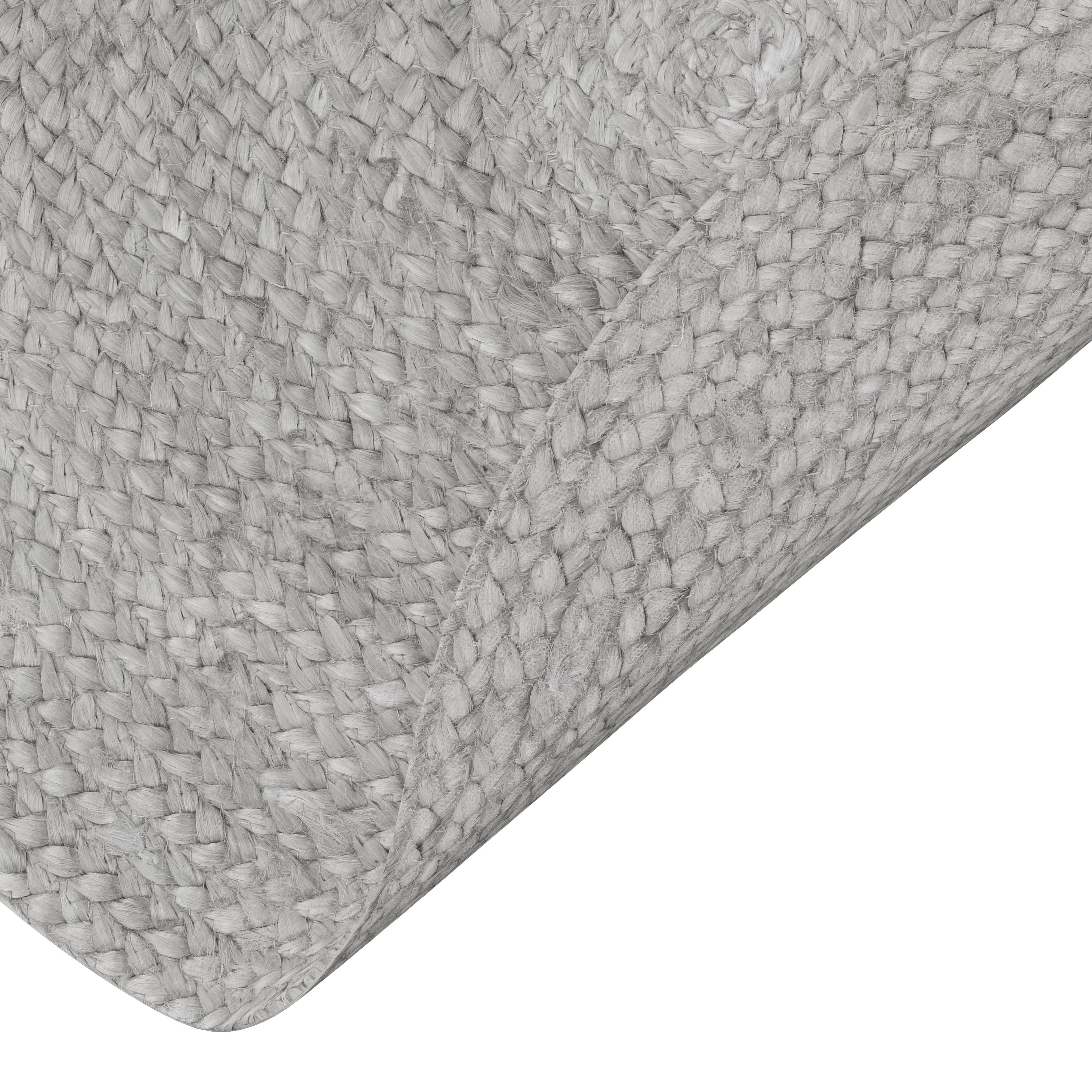GoodHome Elland Grey Round Bath mat (L)70cm (W)70cm
