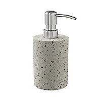 GoodHome Elland Matt Beige Terrazzo effect Concrete & polyresin Freestanding Soap dispenser