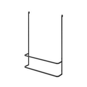 GoodHome Elland Matt Black Stainless steel & steel Wall-mounted Towel rail (W)60cm