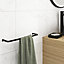 GoodHome Elland Matt Black Steel Wall-mounted Towel rail (W)40cm