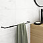 GoodHome Elland Matt Black Steel Wall-mounted Towel rail (W)60cm