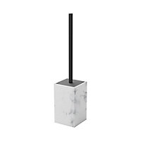 GoodHome Elland Polymer resin, silicone & stainless steel Marble effect Toilet brush & holder