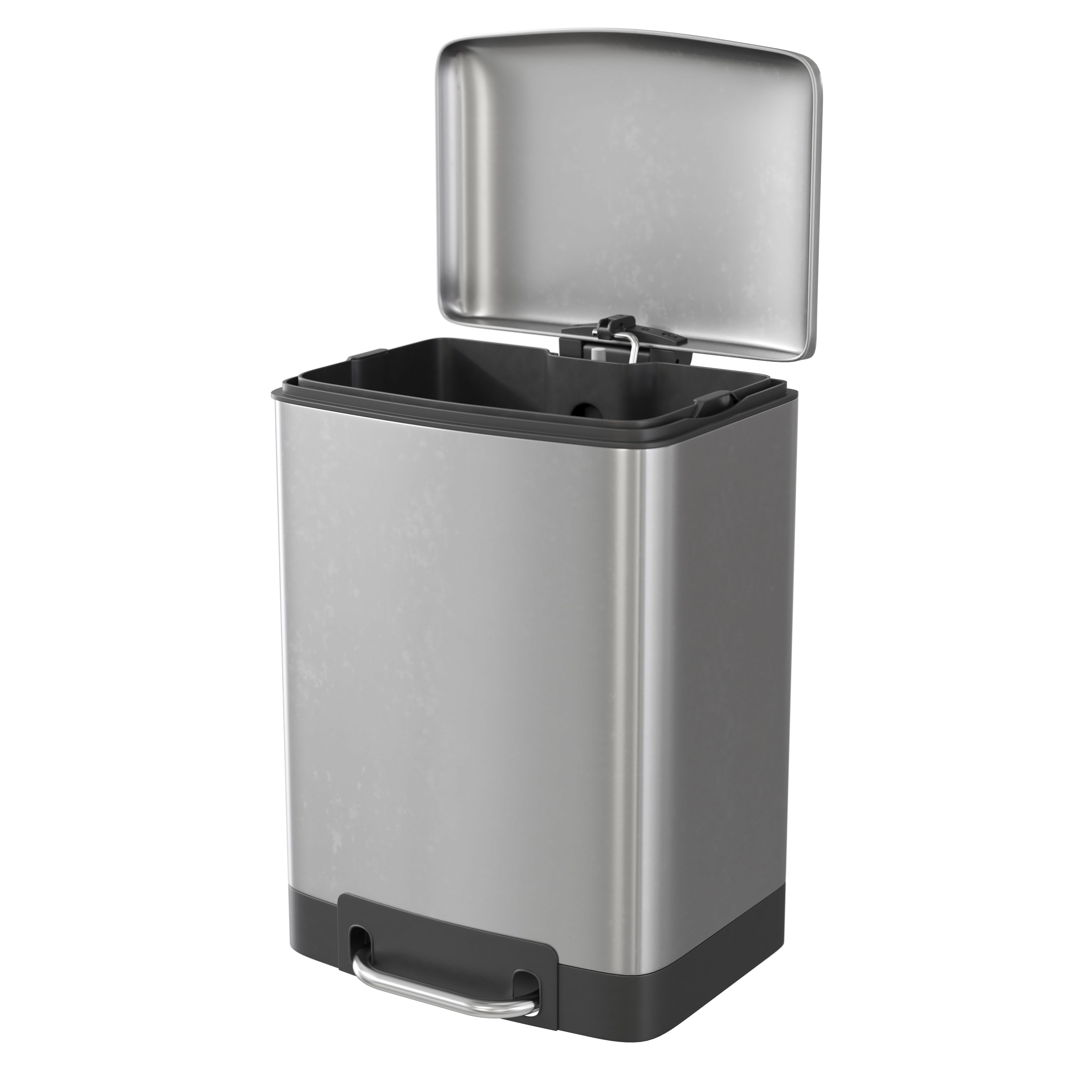 GoodHome Elland Silver Metal Bathroom Bin - 5L
