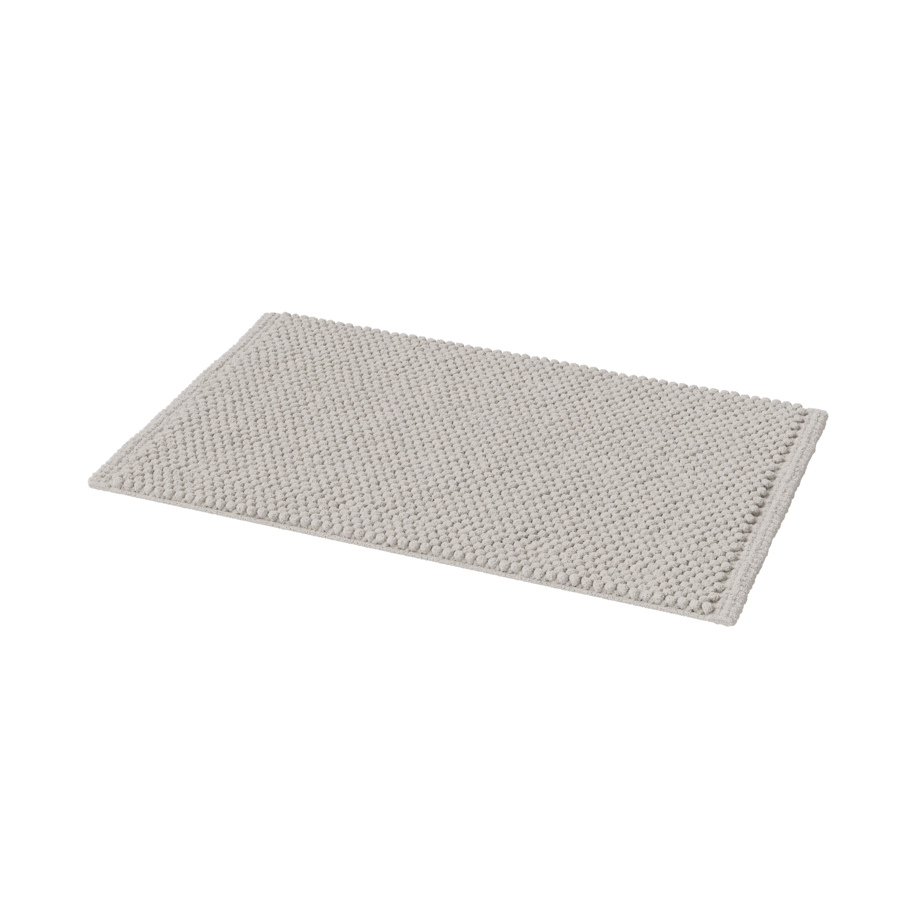 GoodHome Elland Stone grey Cotton & polyester (PES) Anti-slip Bath mat (L)800mm (W)500mm