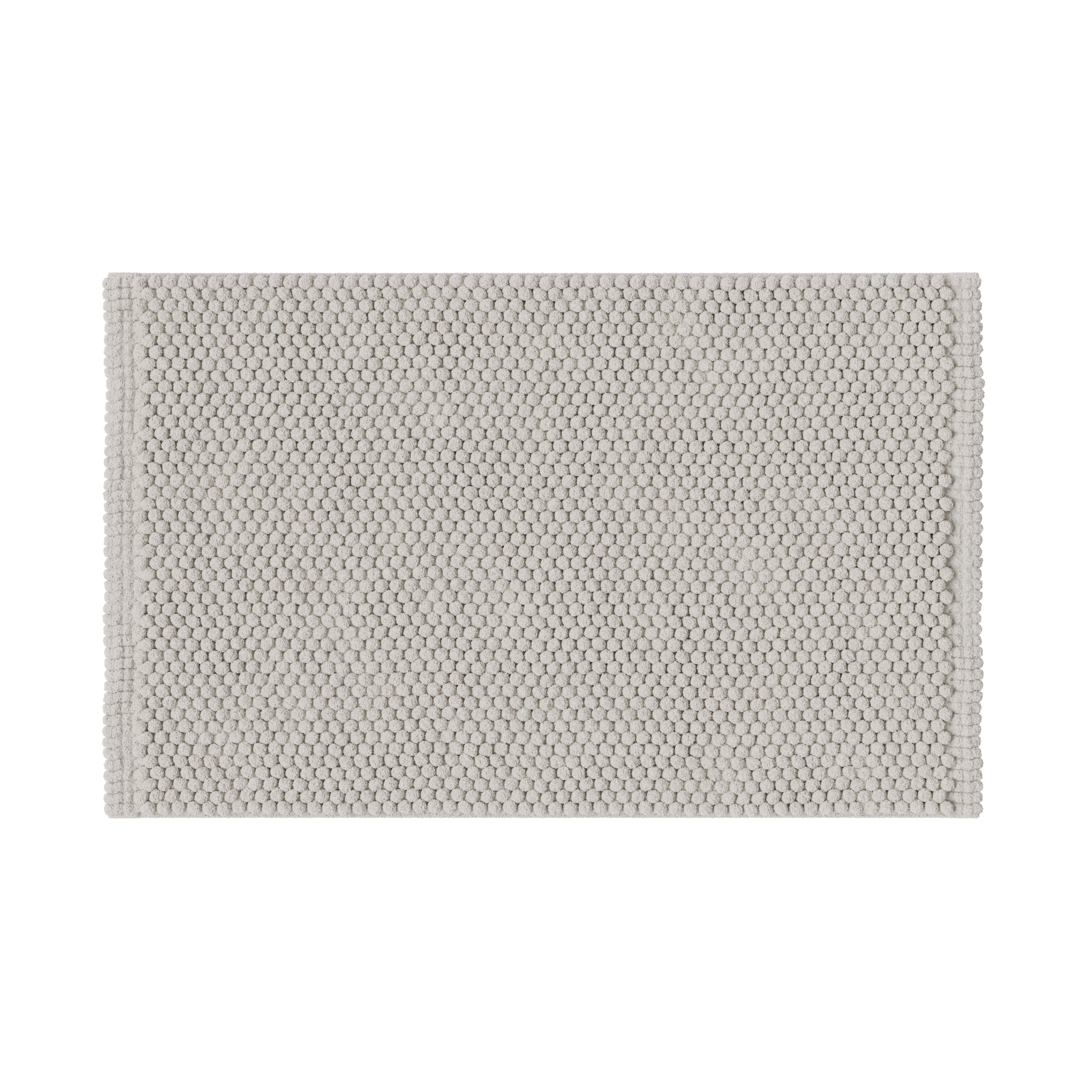 GoodHome Elland Stone grey Cotton & polyester (PES) Anti-slip Bath mat (L)800mm (W)500mm