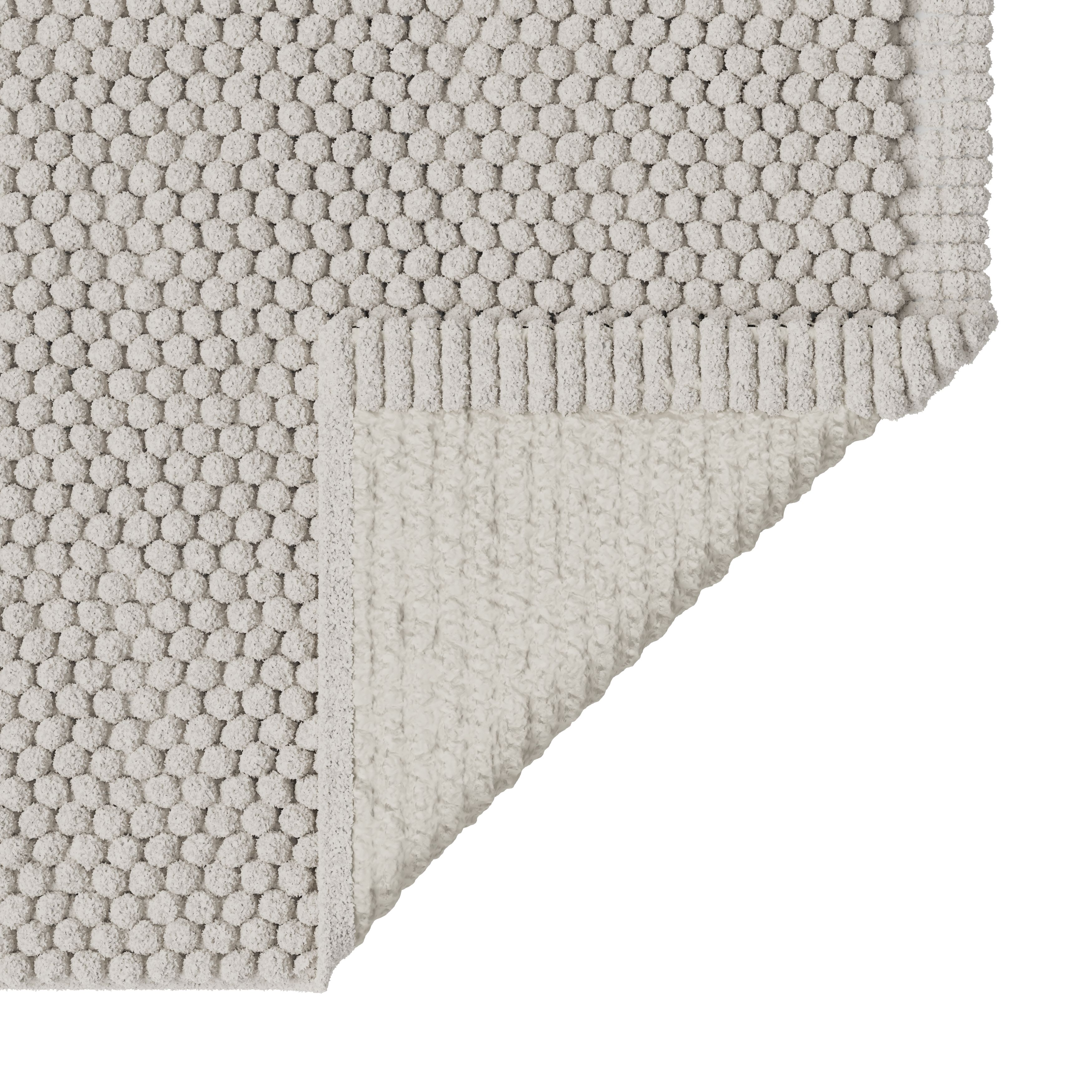 GoodHome Elland Stone grey Cotton & polyester (PES) Anti-slip Bath mat (L)800mm (W)500mm