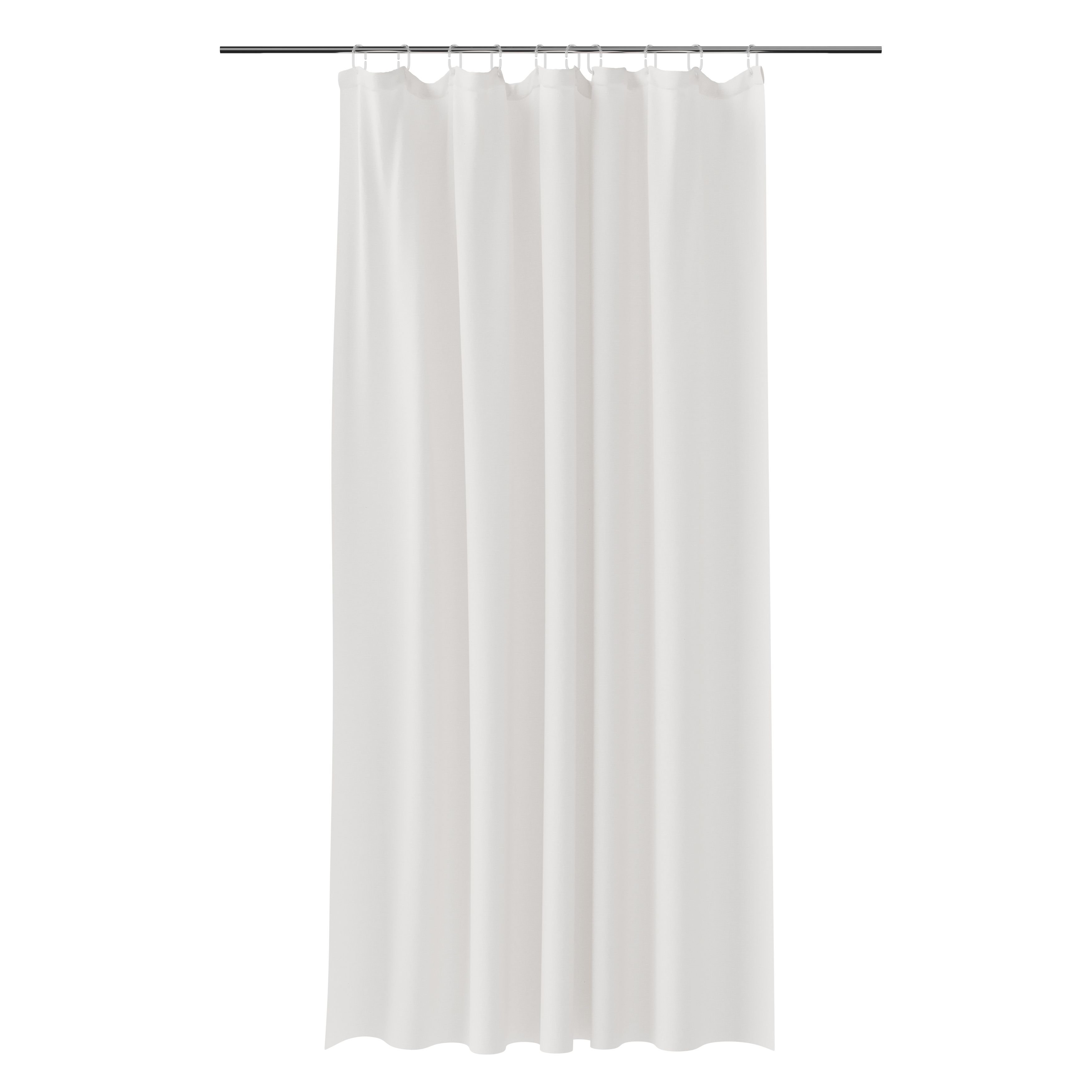 GoodHome Elland White Plain Shower curtain (H)200cm (W)180cm