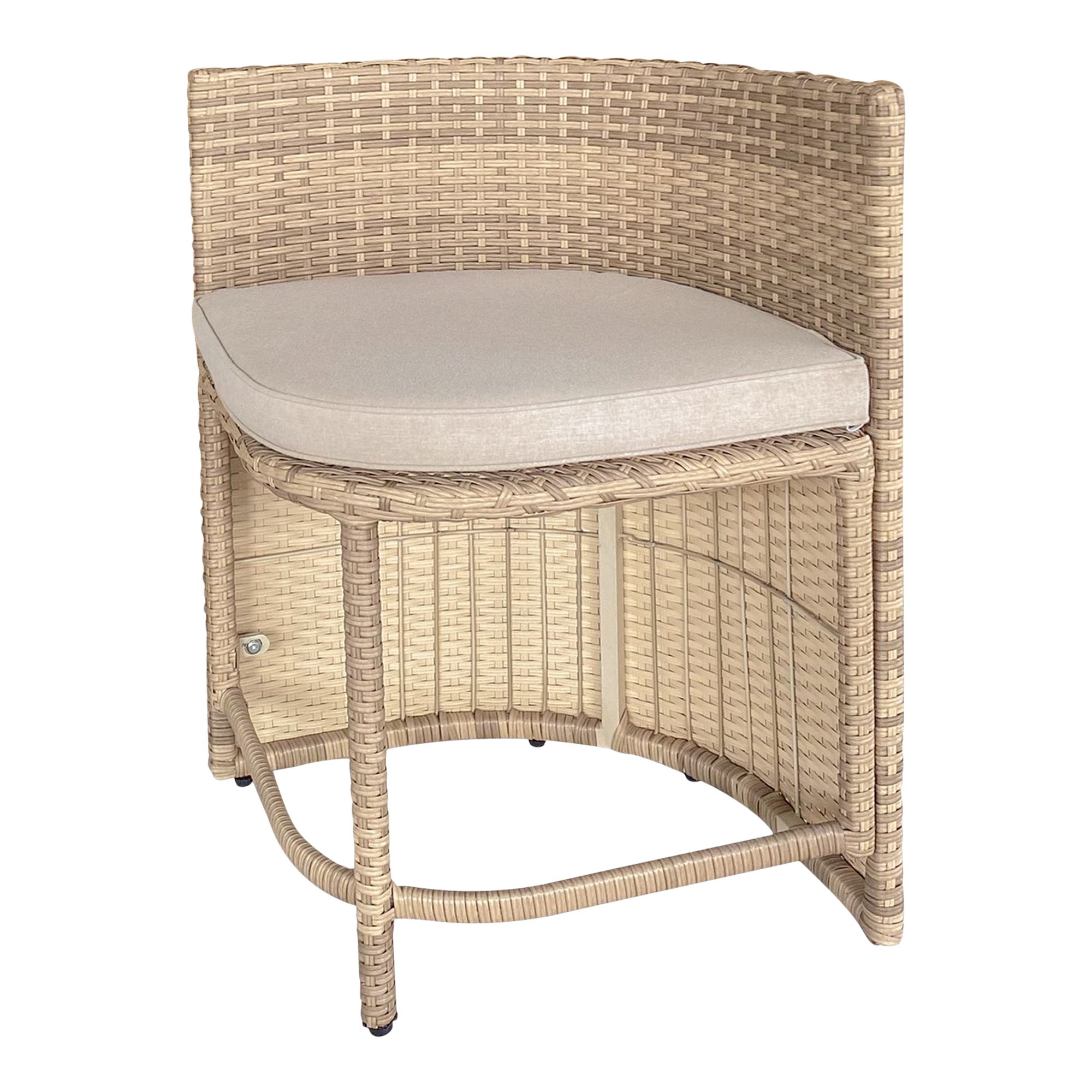 GoodHome Elos Beige Rattan effect 4 seater Dining set