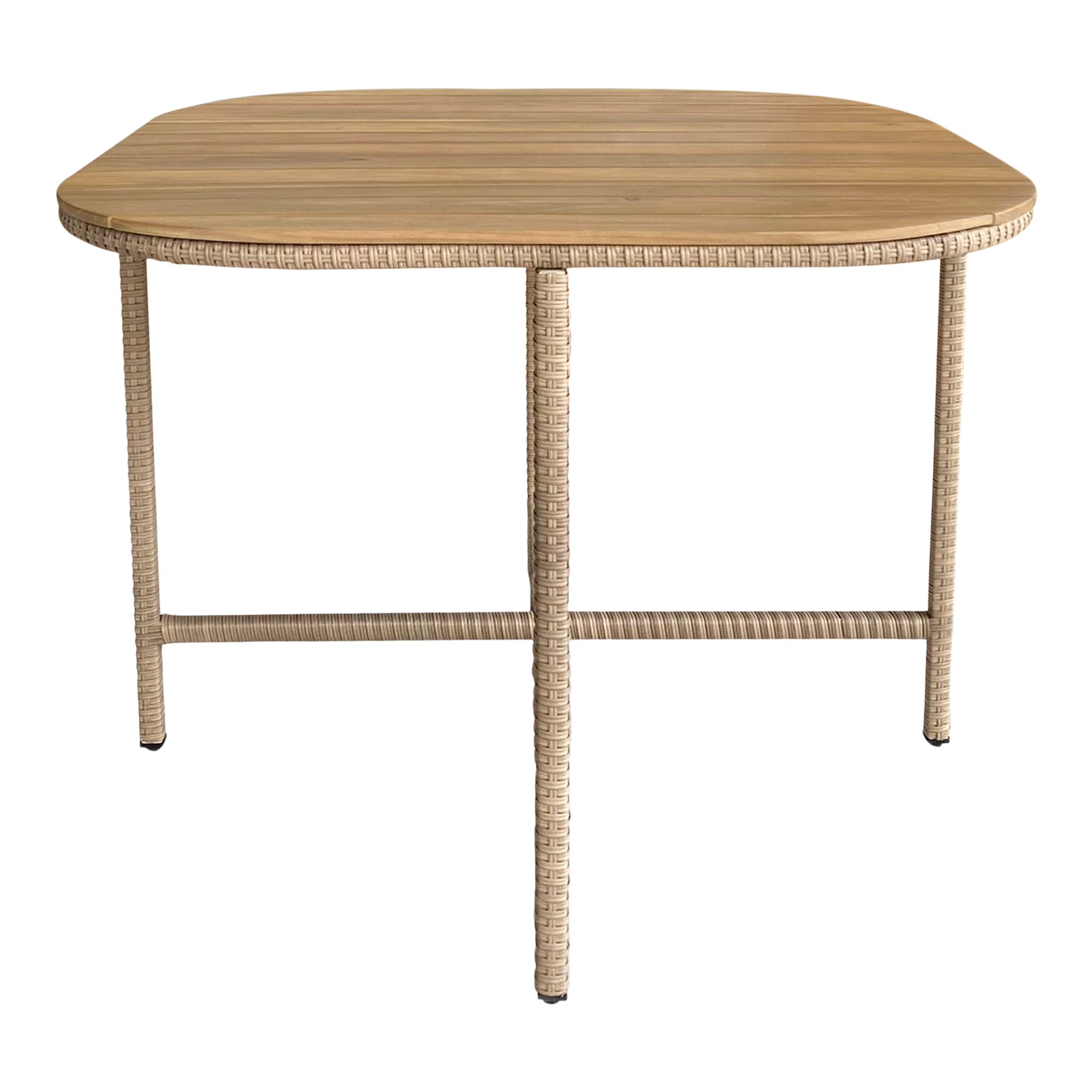 GoodHome Elos Beige Rattan effect 4 seater Dining set